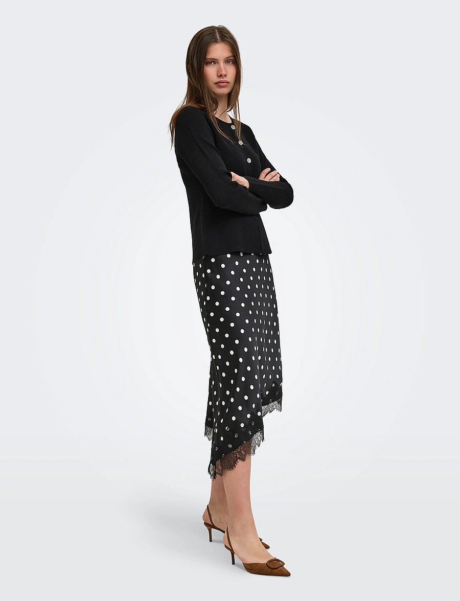 ONLY - ONLMELLI LS ONECK BUTTON CARDI KNT NOOS - cardigans - black - 4