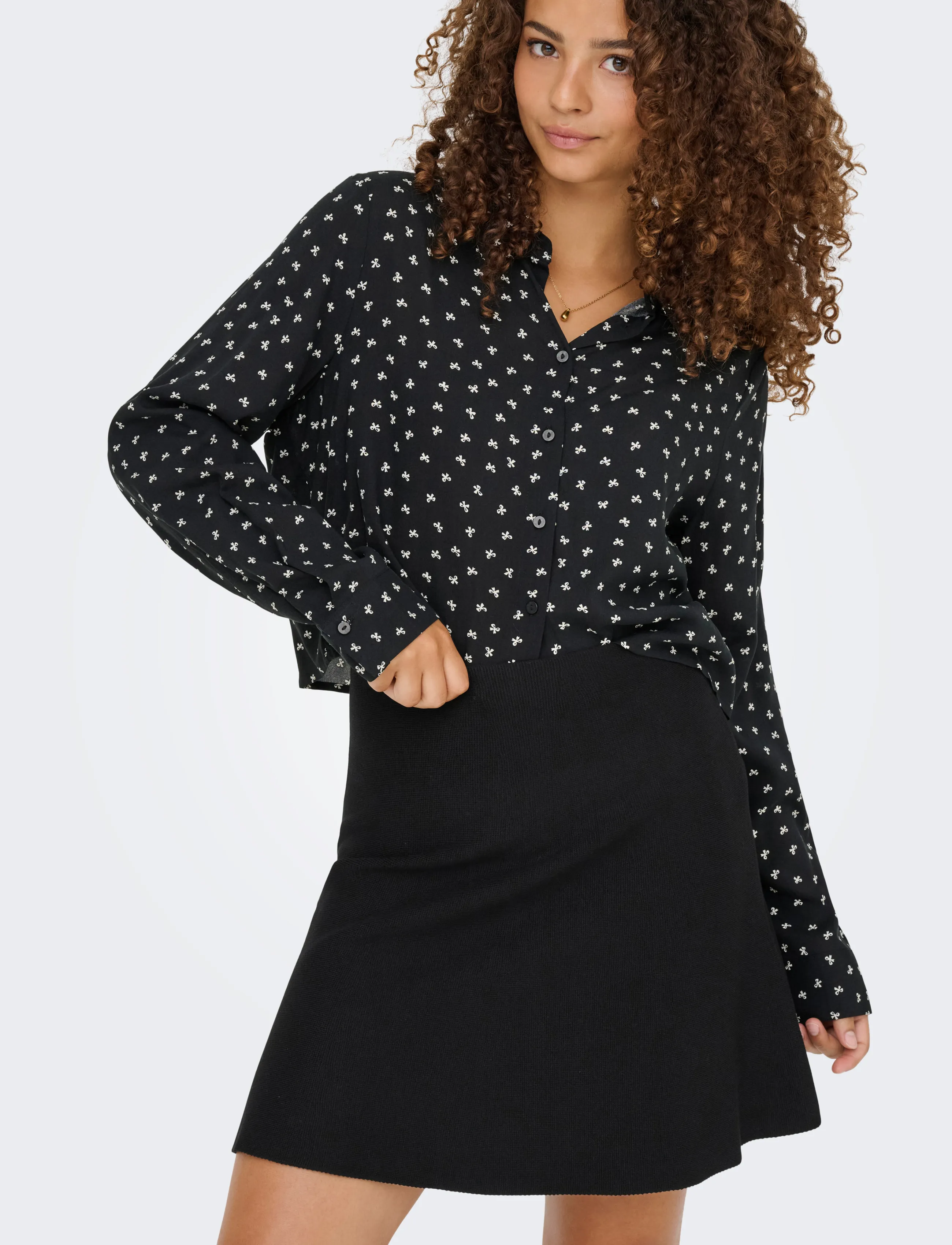 ONLY - ONLMELLII SHORT SKIRT KNT - black - 5