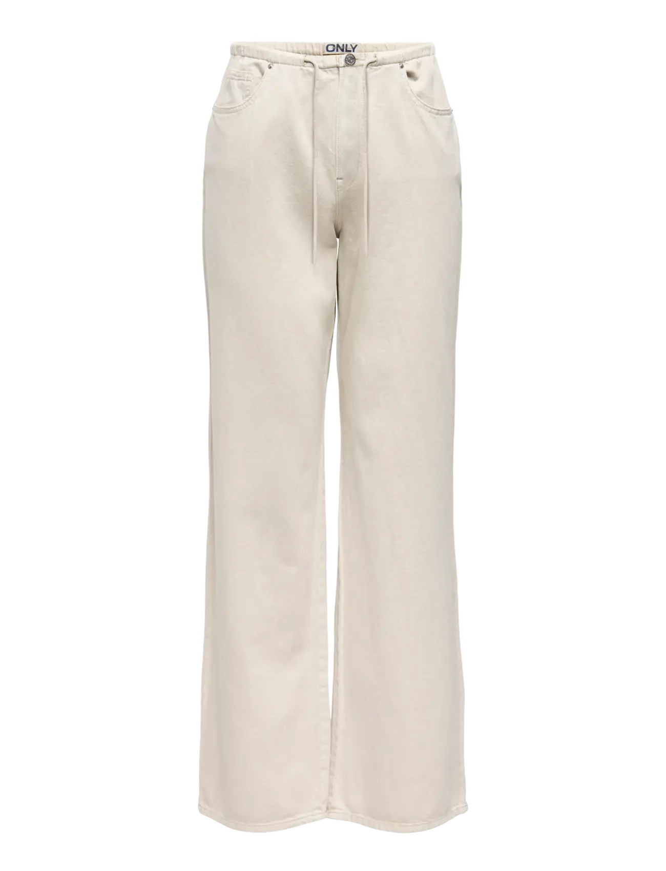 ONLY Onlsilla Lw Sporty Str Pant Cc Pnt, XS x 32, Trousers, Creme - Straight Leg, Frauen