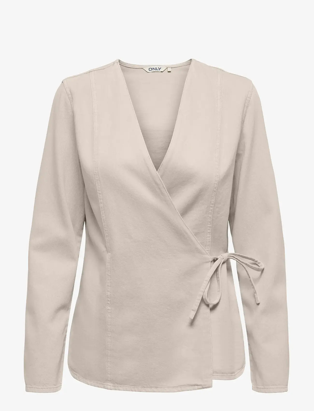 ONLY - ONLSILLA L/S TIE WRAP BLOUSE CC PNT - langærmede bluser - pumice stone - 0