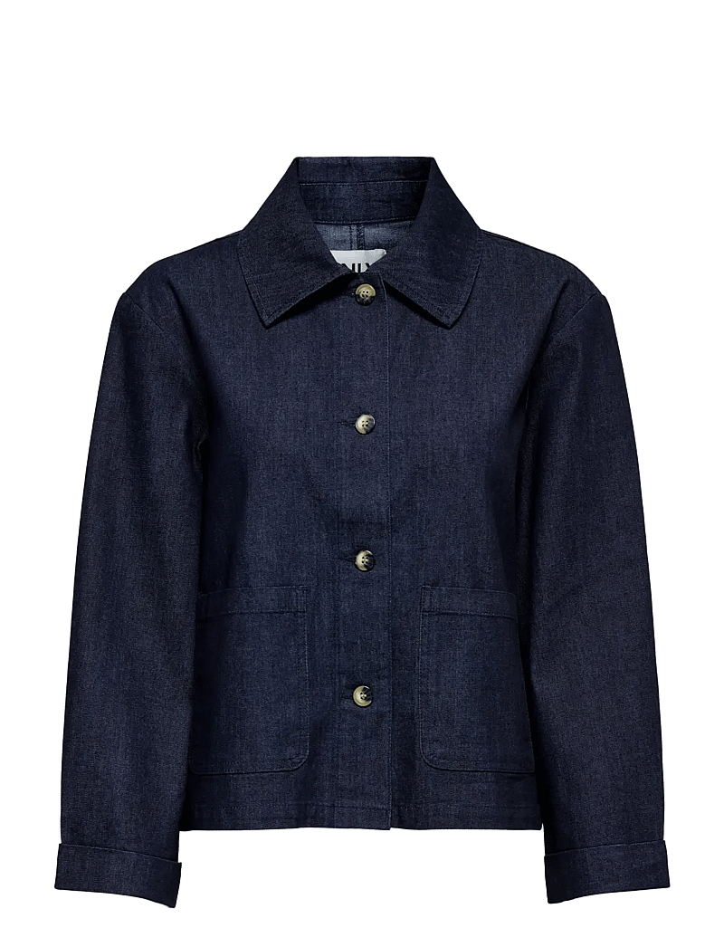 ONLY - ONLASHBY LS SHIRT JACKET DNM QYT - frühlingsjacken - dark blue denim - 0