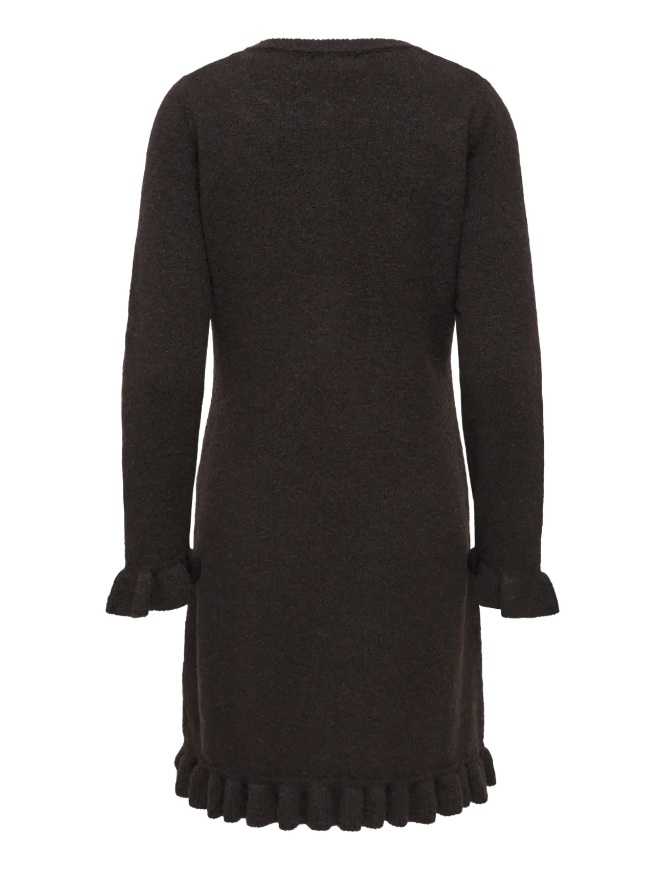 ONLY - ONLMERA LIFE LS FRILL DRESS EX KNT - korte kjoler - chocolate torte - 2
