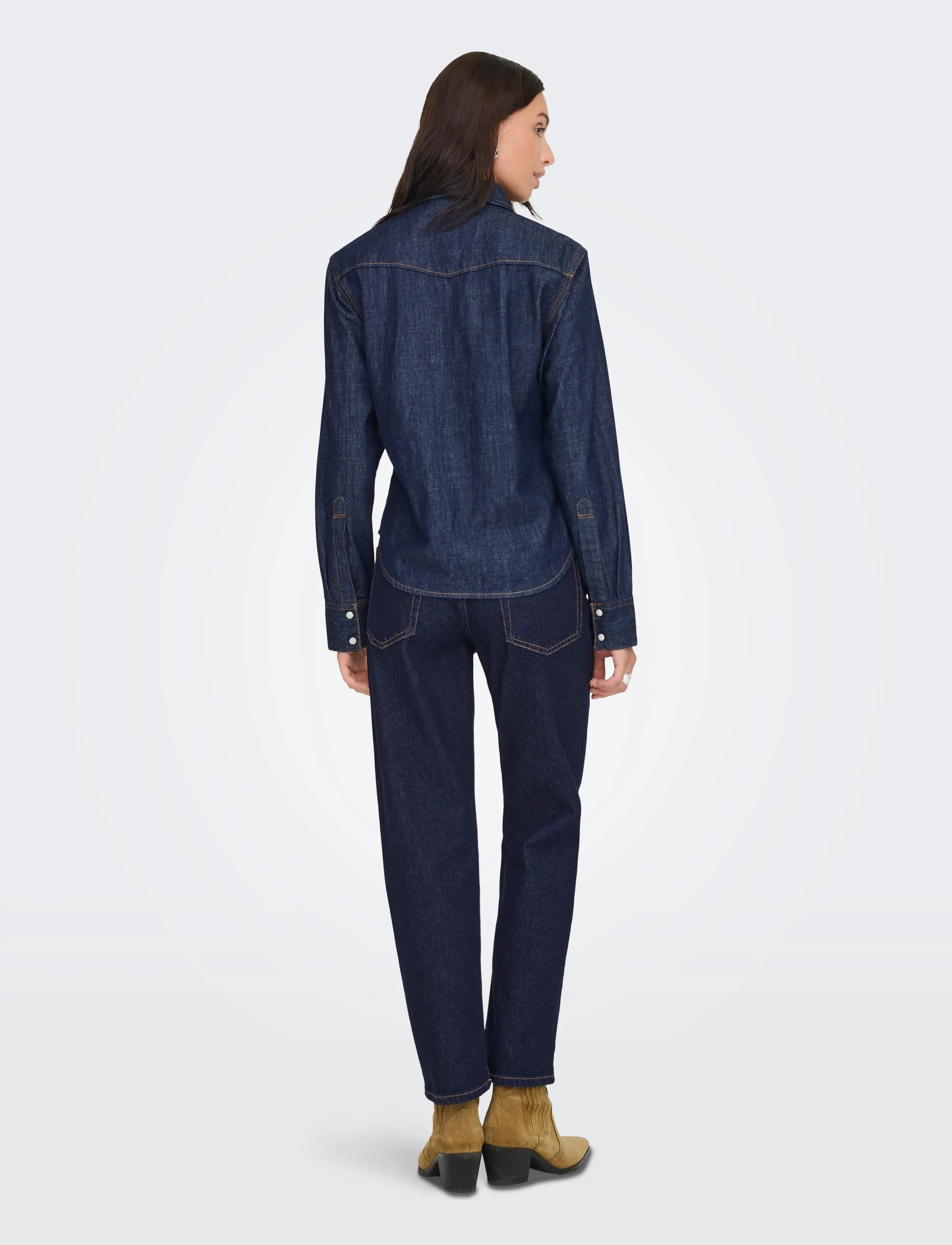 ONLY - ONLCHARLIZE LS DNM SHIRT AKM NOOS - teksasärgid - dark blue denim - 3