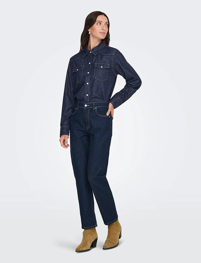 ONLY - ONLCHARLIZE LS DNM SHIRT AKM NOOS - teksasärgid - dark blue denim - 4