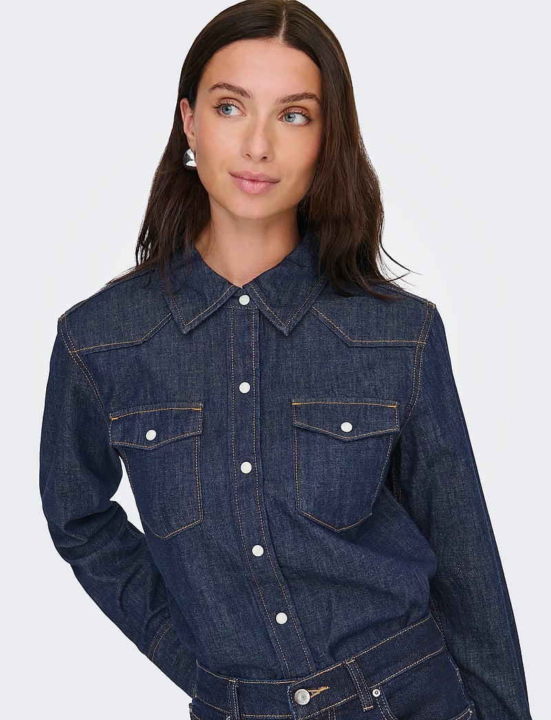 ONLY - ONLCHARLIZE LS DNM SHIRT AKM NOOS - teksasärgid - dark blue denim - 5