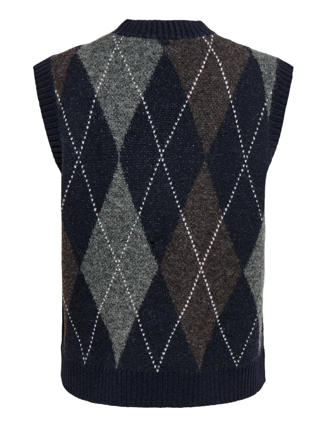 ONLY - ONLRHOMBUS ARGYLE VEST KNT NOOS - night sky - 2