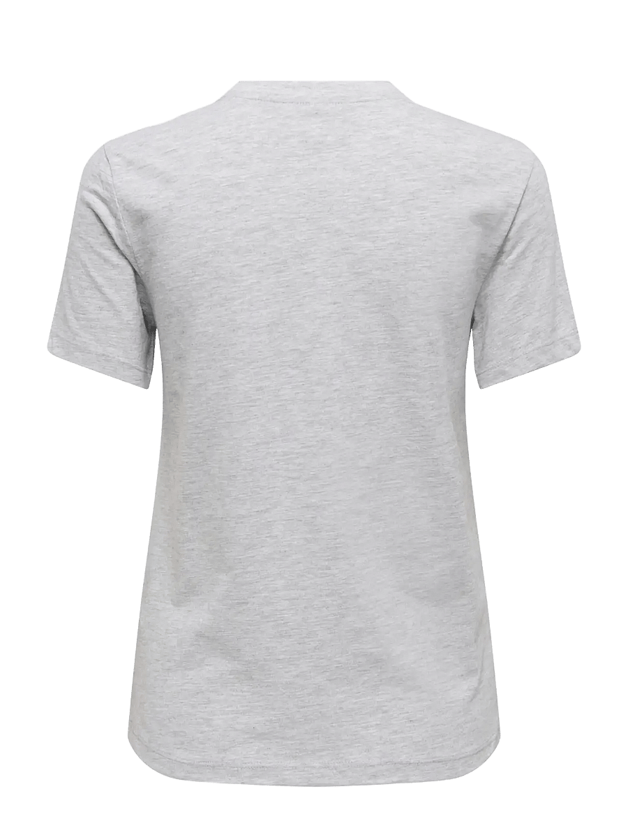 ONLY - ONLVIVVI REG S/S LOVELY TOP BOX JRS - t-shirts - light grey melange - 2
