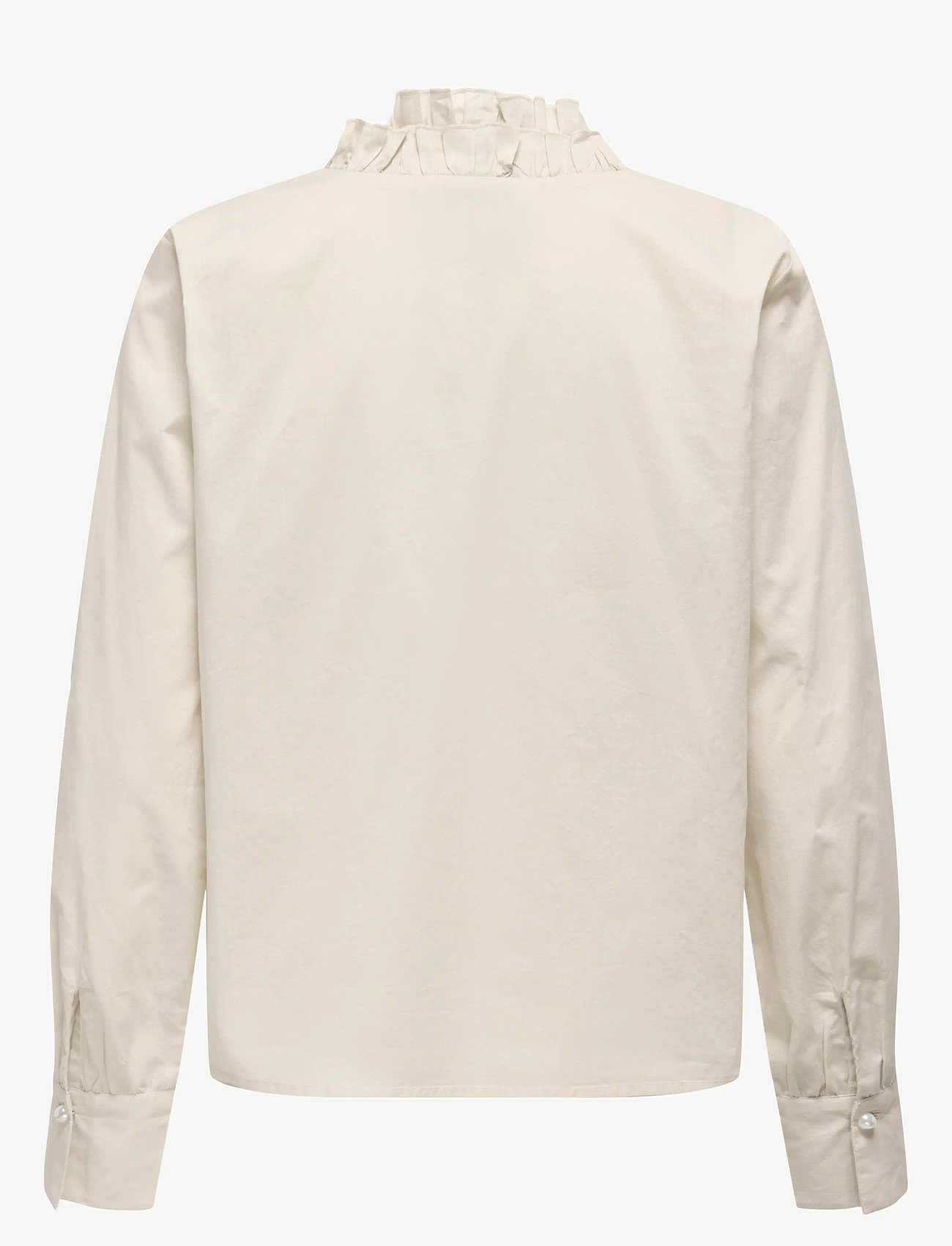 ONLY - ONLHASSIE L/S FRILL SHIRT OX WVN - langärmlige hemden - oatmeal - 1
