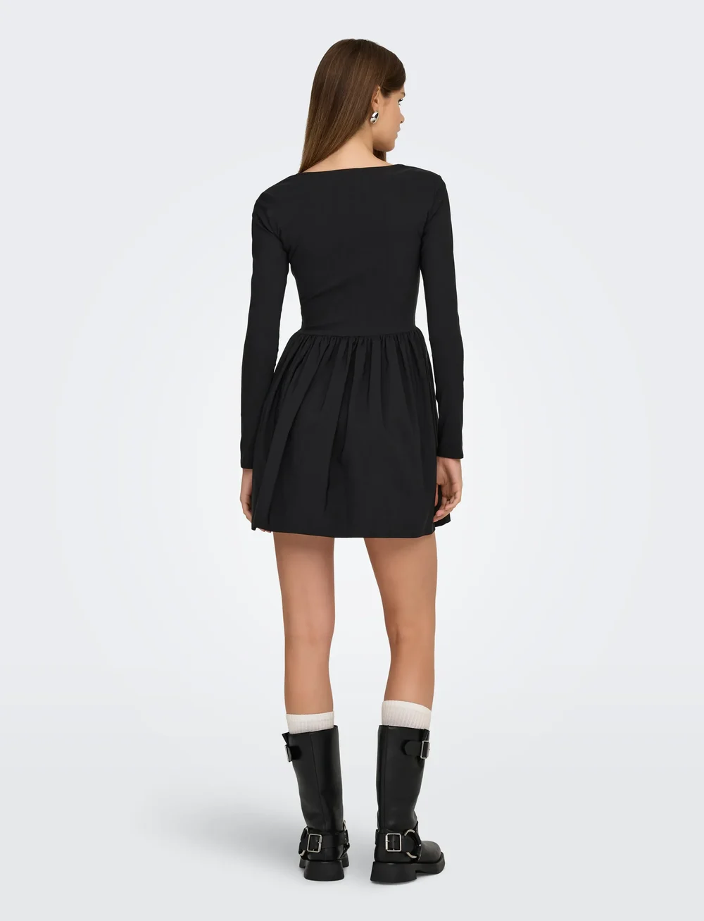 ONLY - ONLMENIA LS BALLOON SHORT DRESS WVN - korta klänningar - black - 3