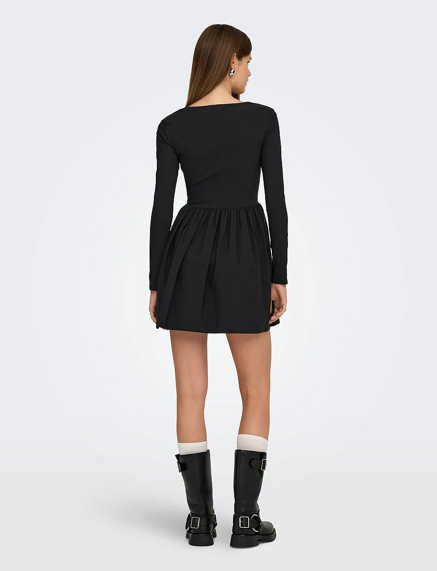 ONLY - ONLMENIA LS BALLOON SHORT DRESS WVN - lyhyet mekot - black - 3