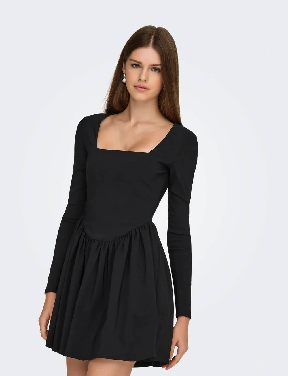 ONLY - ONLMENIA LS BALLOON SHORT DRESS WVN - korta klänningar - black - 5