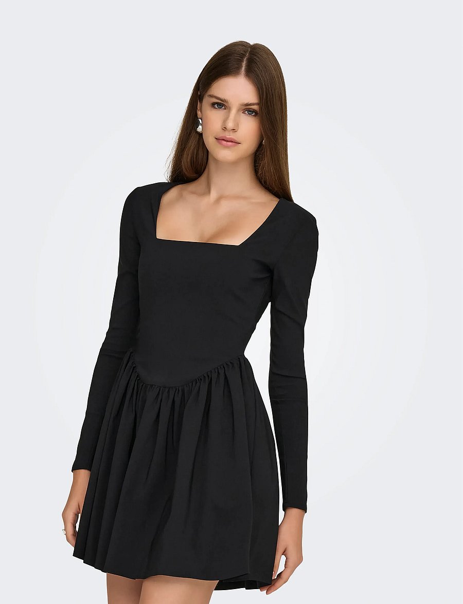 ONLY - ONLMENIA LS BALLOON SHORT DRESS WVN - lyhyet mekot - black - 5