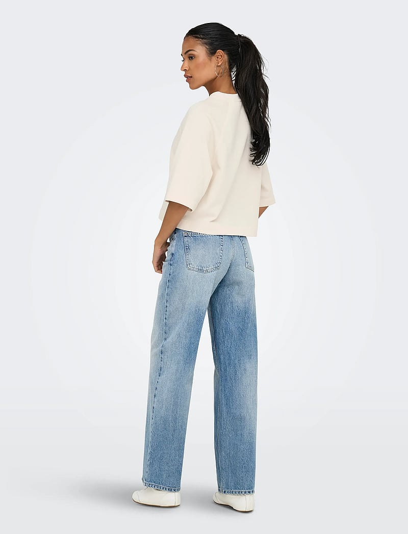 ONLY - ONLDASIE 2/4 O-NECK RAGLAN UB CS SWT - t-skjorter - gardenia - 3