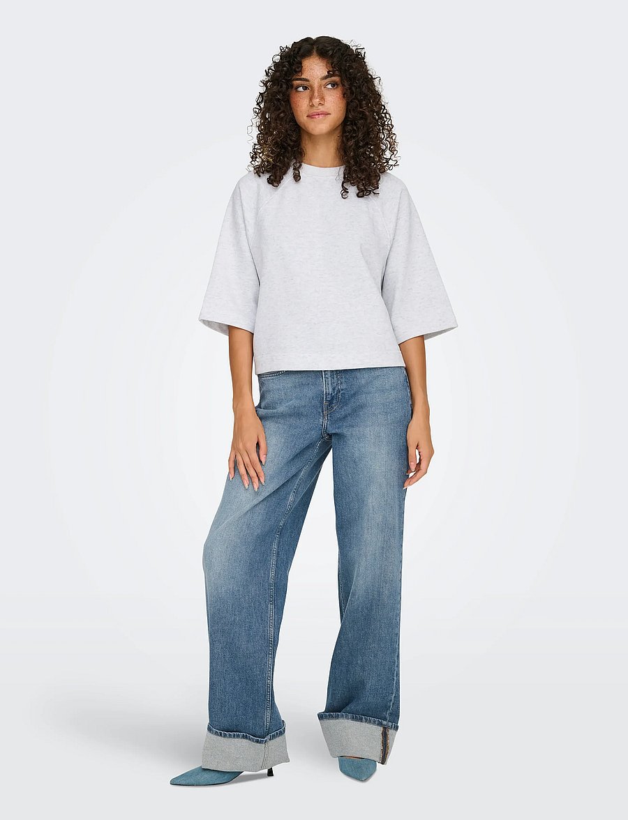 ONLY - ONLDASIE 2/4 O-NECK RAGLAN UB CS SWT - light grey melange - 4