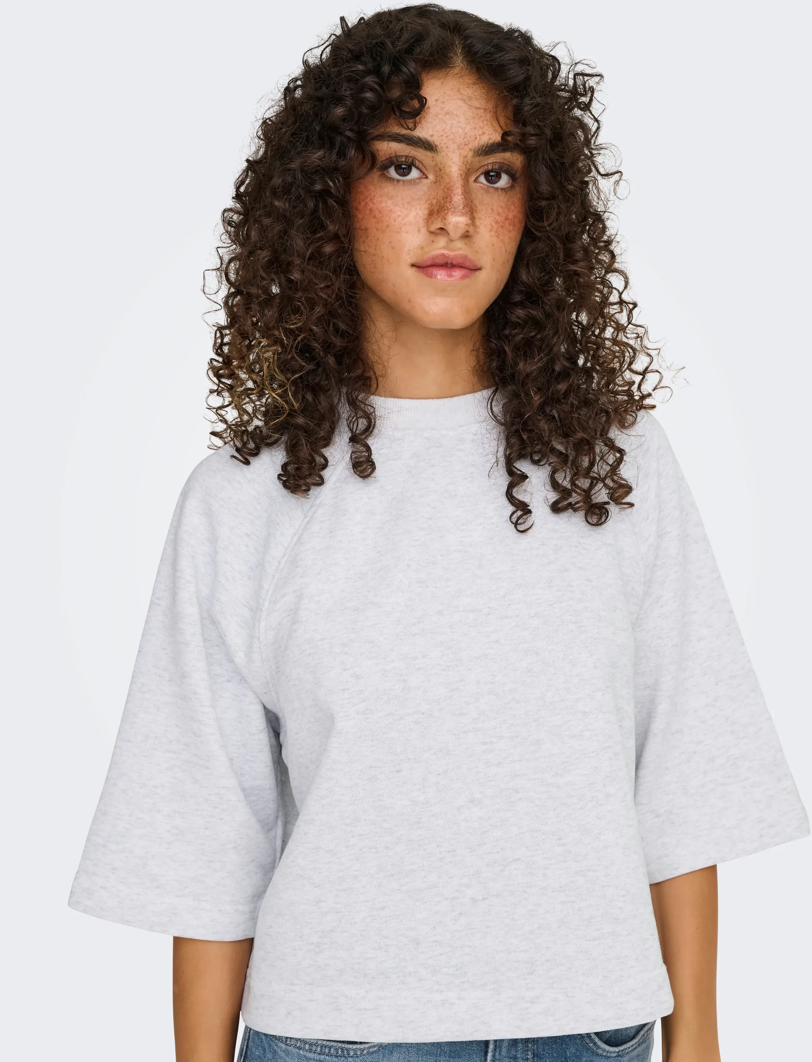 ONLY - ONLDASIE 2/4 O-NECK RAGLAN UB CS SWT - light grey melange - 5
