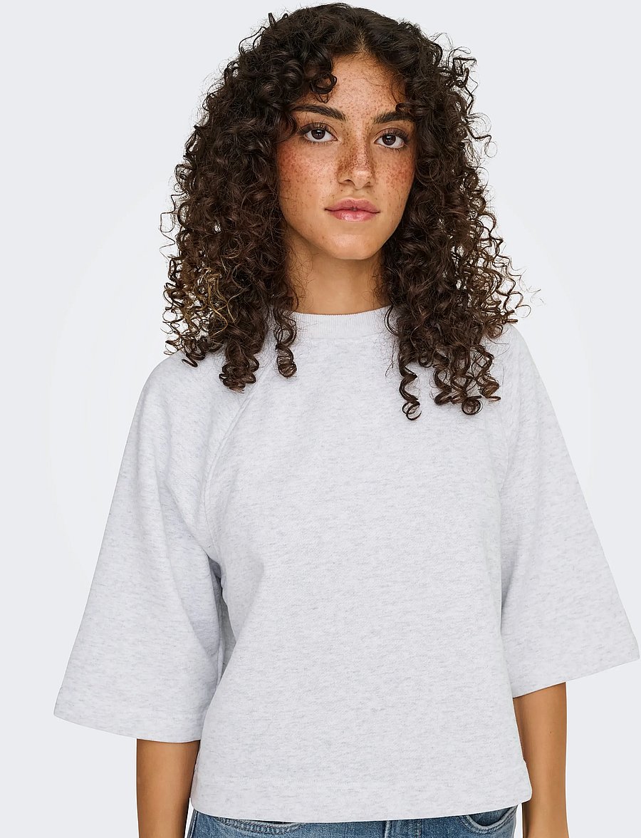 ONLY - ONLDASIE 2/4 O-NECK RAGLAN UB CS SWT - light grey melange - 5