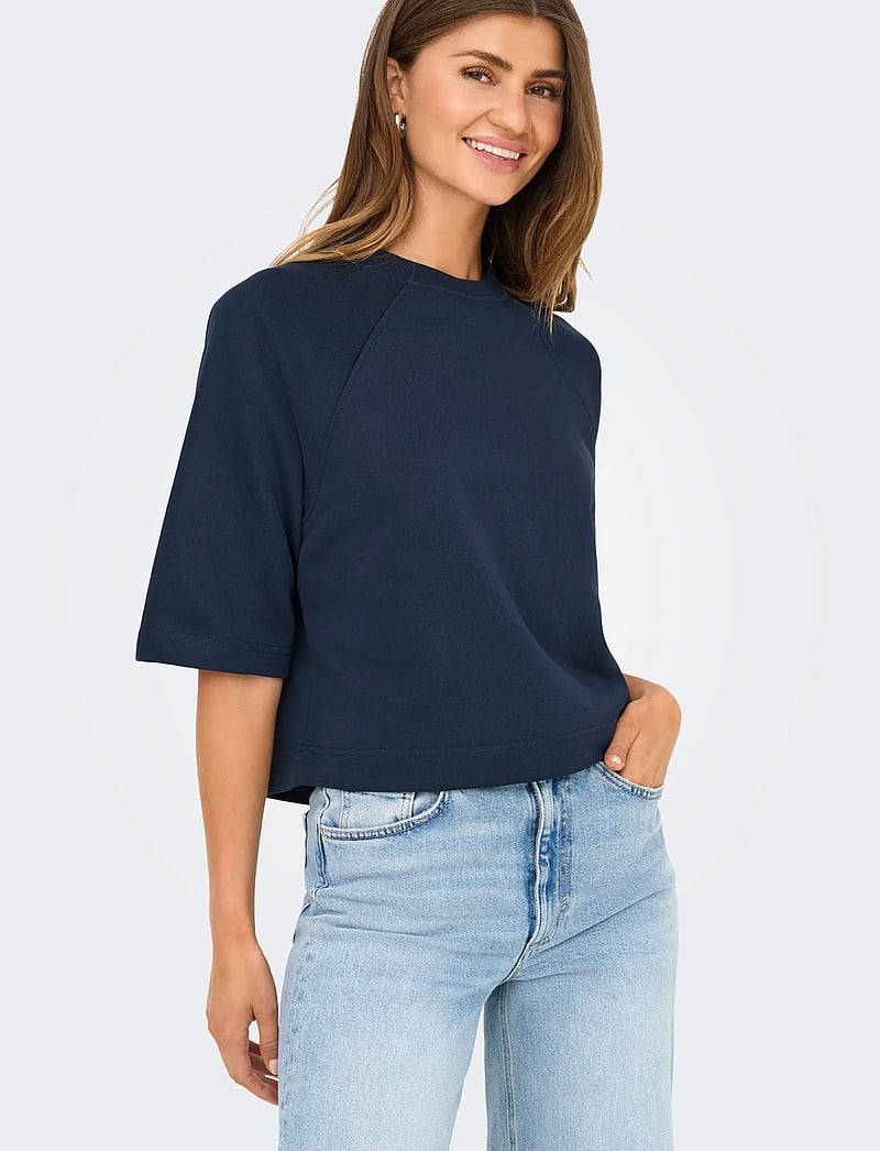 ONLY - ONLDASIE 2/4 O-NECK RAGLAN UB CS SWT - t-shirts - navy blazer - 5