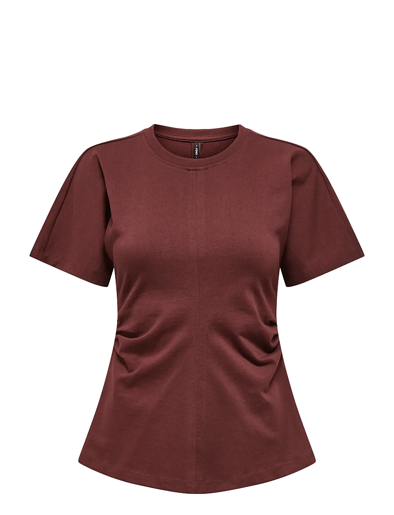 ONLY - ONLMARIE S/S RUCHING TOP JRS NOOS - t-shirts - rum raisin - 1