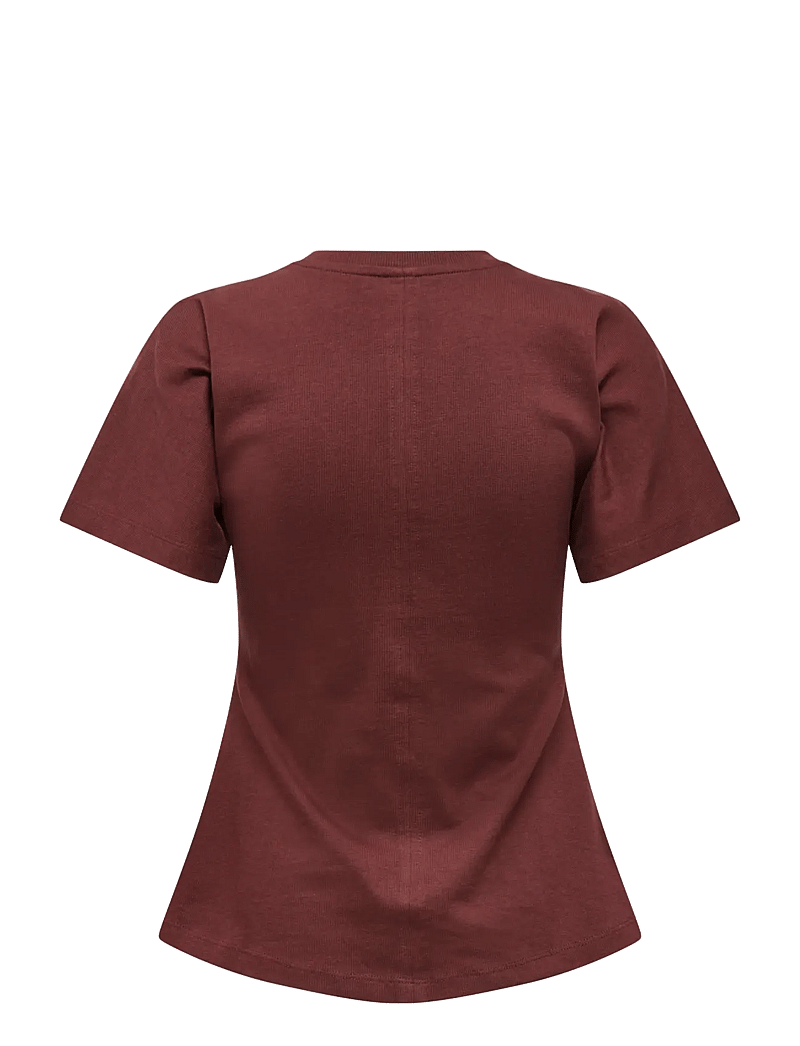 ONLY - ONLMARIE S/S RUCHING TOP JRS NOOS - t-shirts - rum raisin - 2
