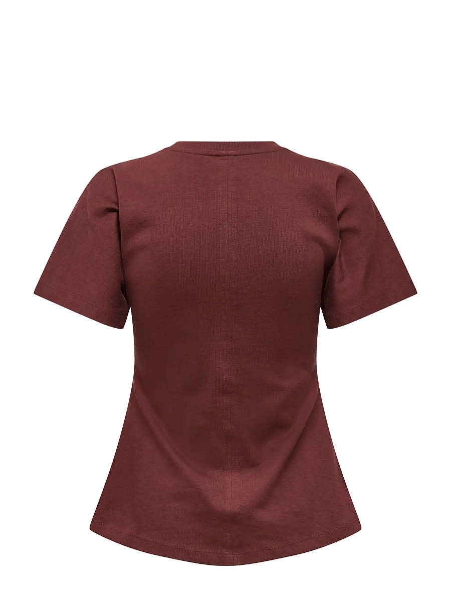 ONLY - ONLMARIE S/S RUCHING TOP JRS NOOS - t-shirts - rum raisin - 2