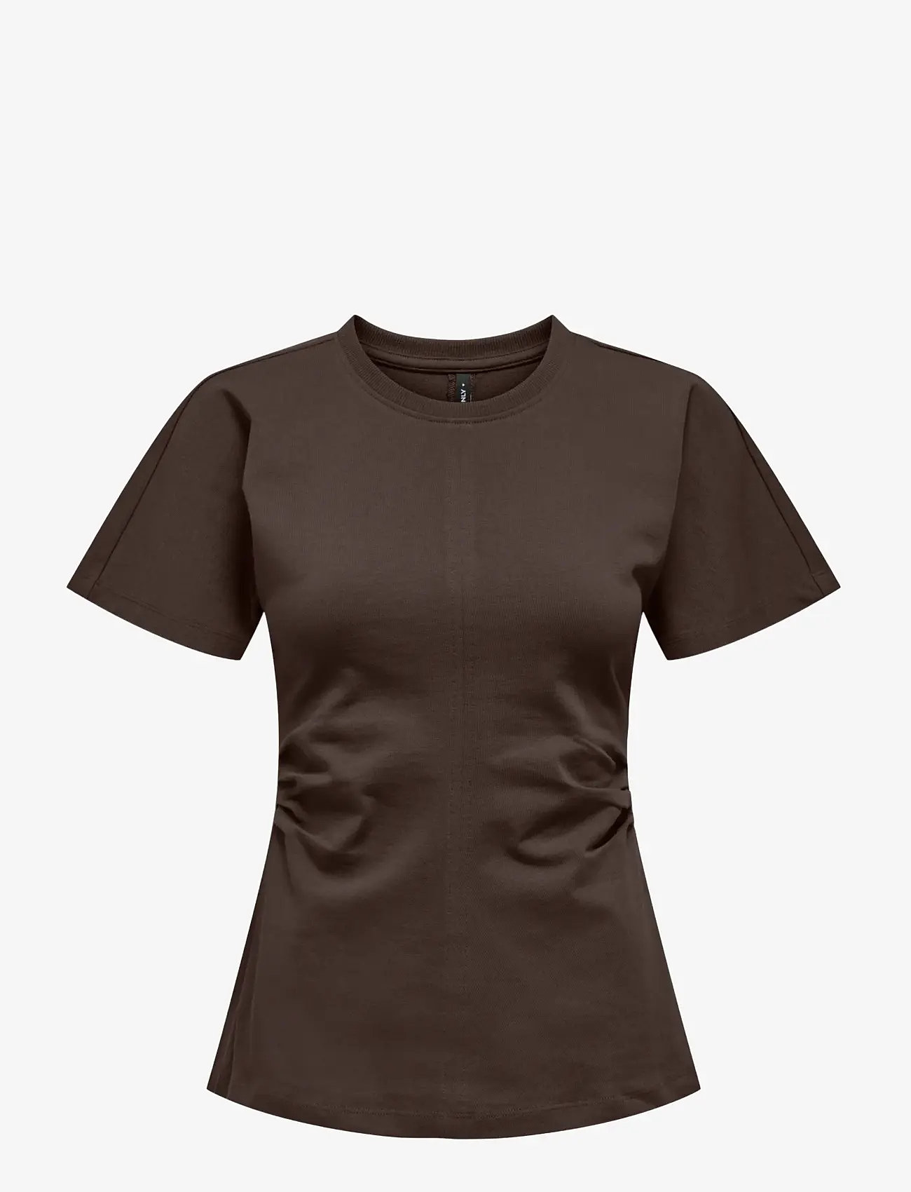 ONLY - ONLMARIE S/S RUCHING TOP JRS NOOS - t-särgid - seal brown - 1