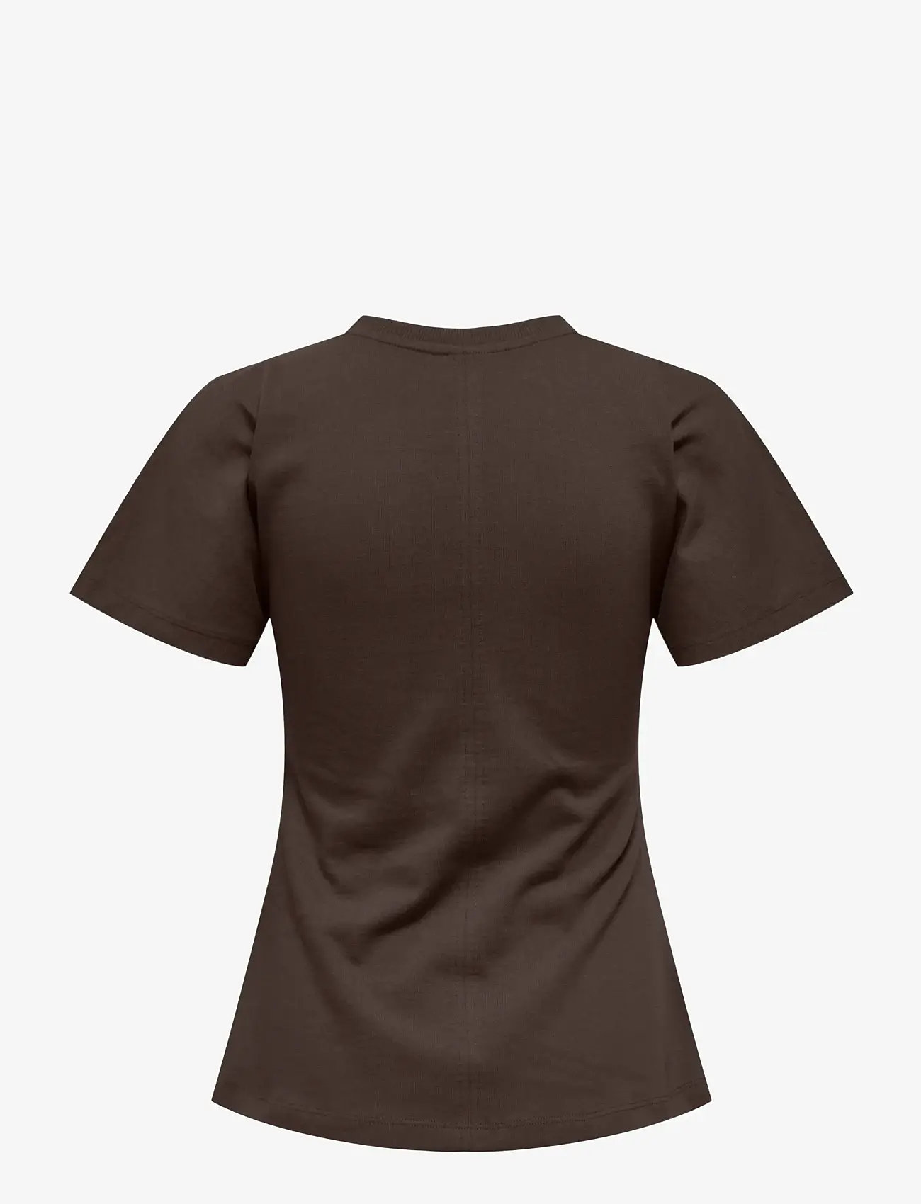 ONLY - ONLMARIE S/S RUCHING TOP JRS NOOS - t-särgid - seal brown - 2
