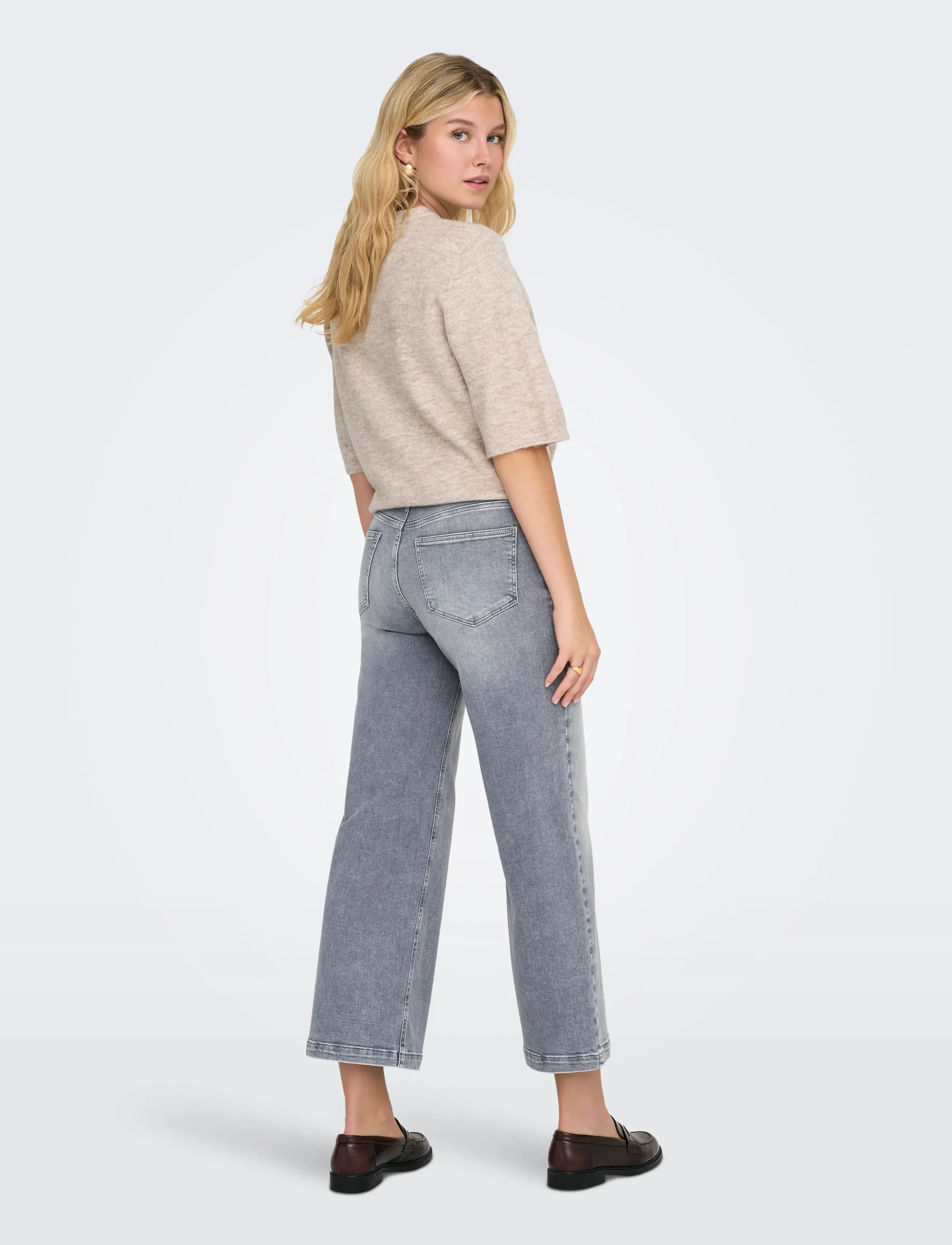 ONLY - ONLMADISON BLUSH HW CP WD DNM REA293NOOS - vide jeans - medium grey denim - 3