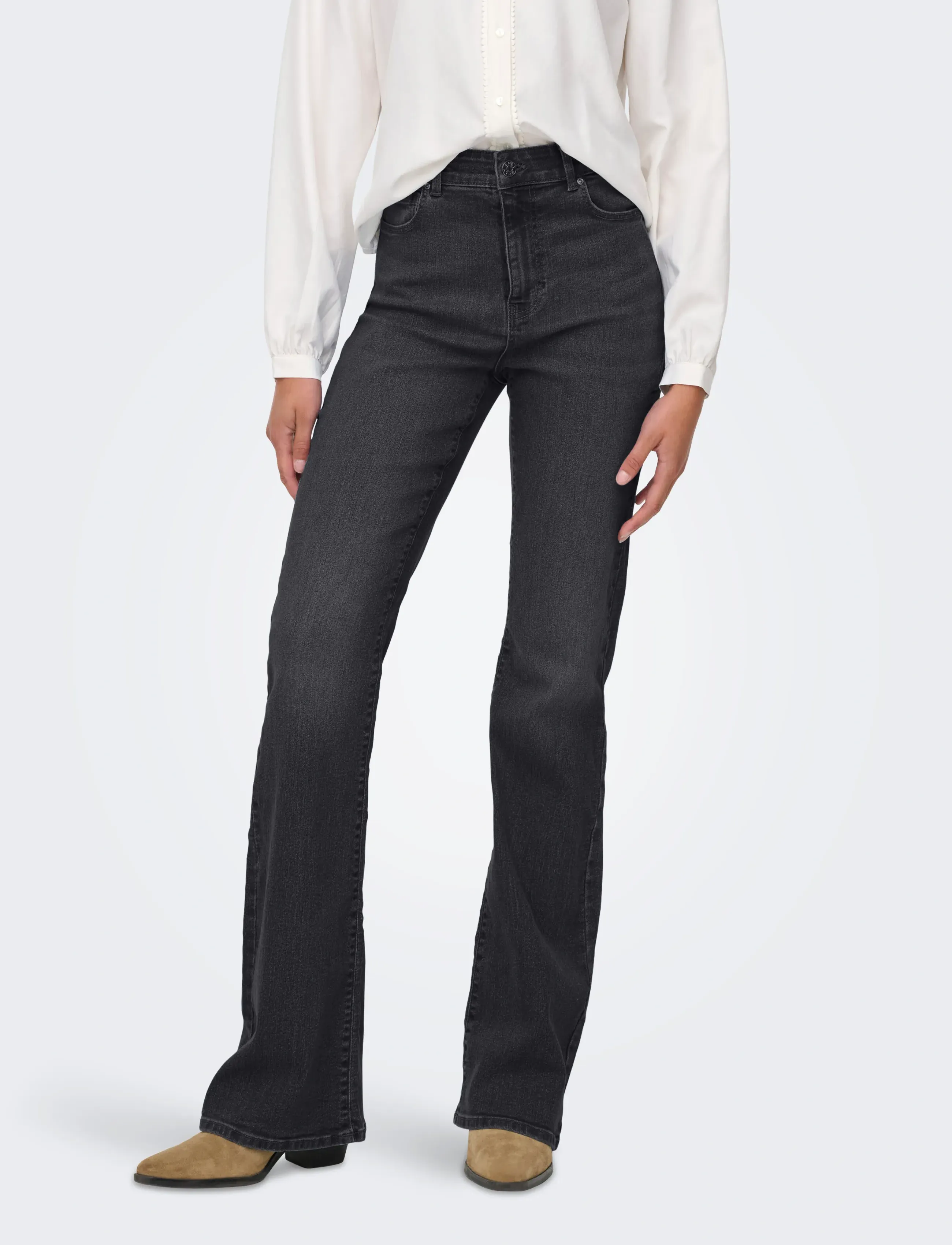 ONLY Onlinez Hw Flared Dnm Pim Esp, 28 x 32, Jeans, Schwarz - Flares, Frauen