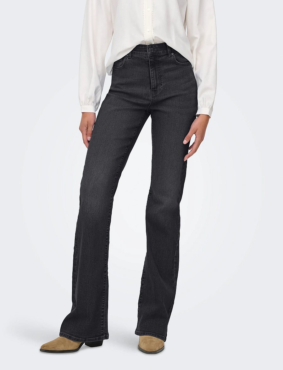 ONLY - ONLINEZ HW FLARED DNM PIM ESP - utsvängda jeans - washed black - 0