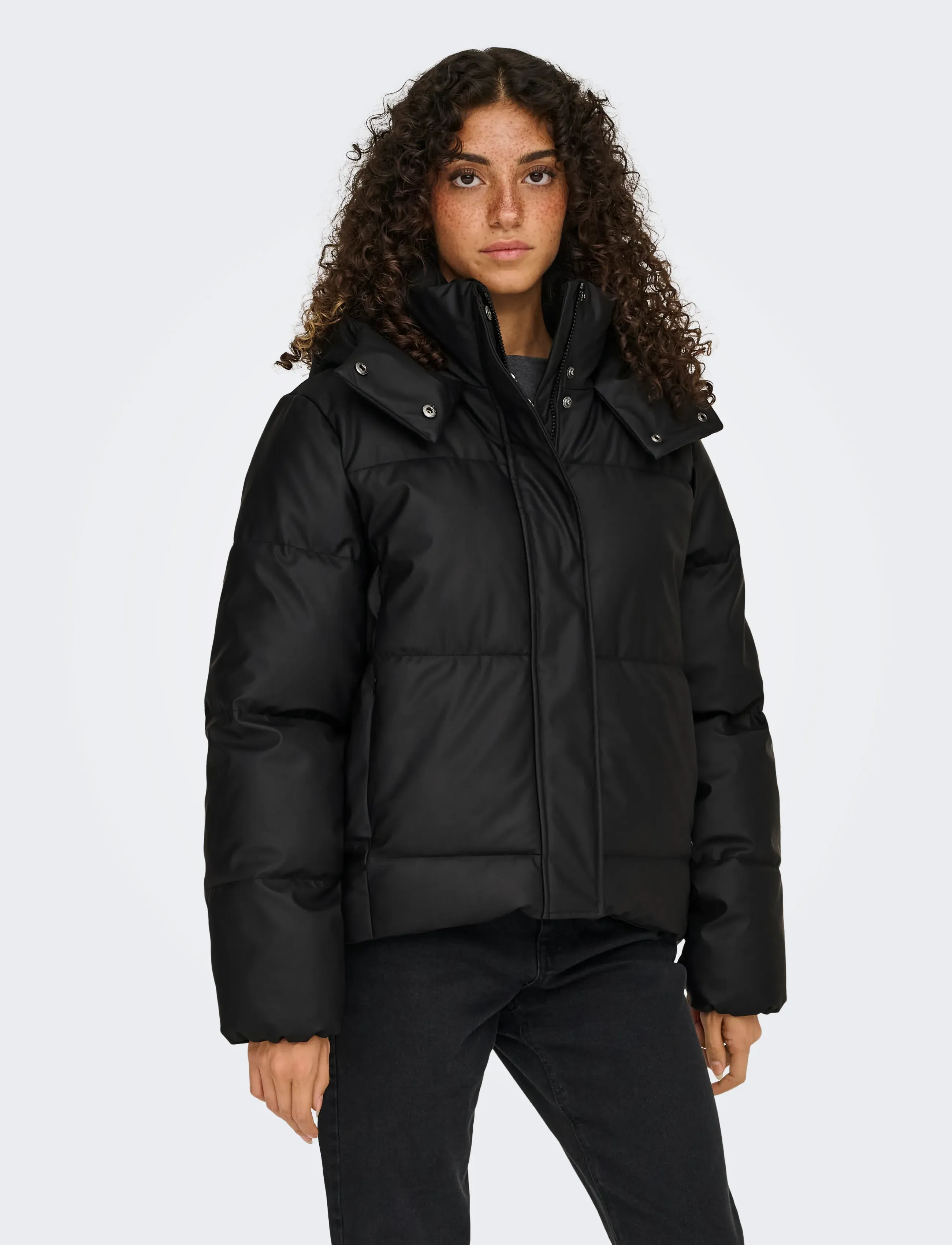 ONLY ONLAGNES COATED PUFFER JACKET OTW - Jacken & Mäntel - BLACK / black
