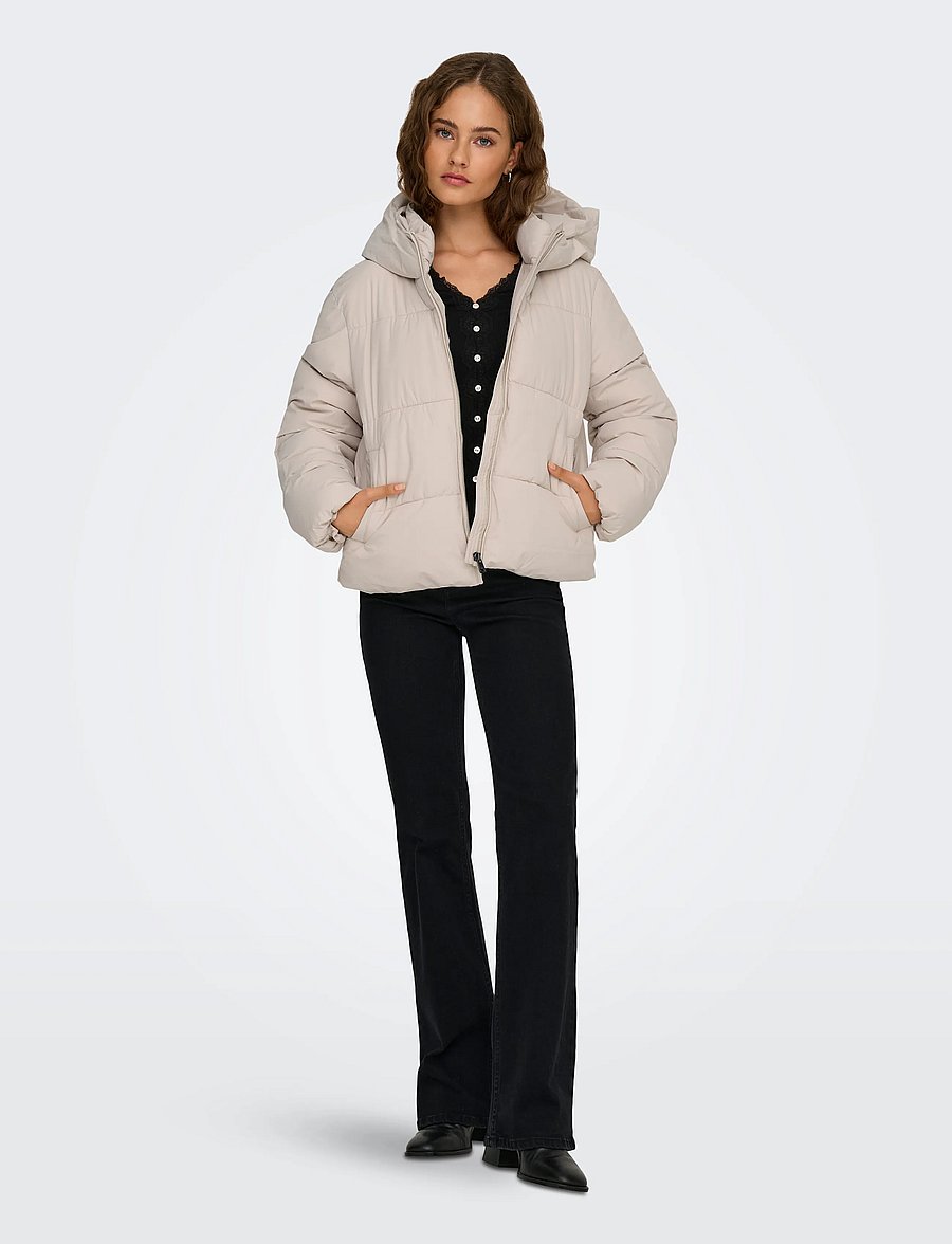 ONLY - ONLJUTA SHORT PUFFER OTW NOOS - frühlingsjacken - pumice stone - 4
