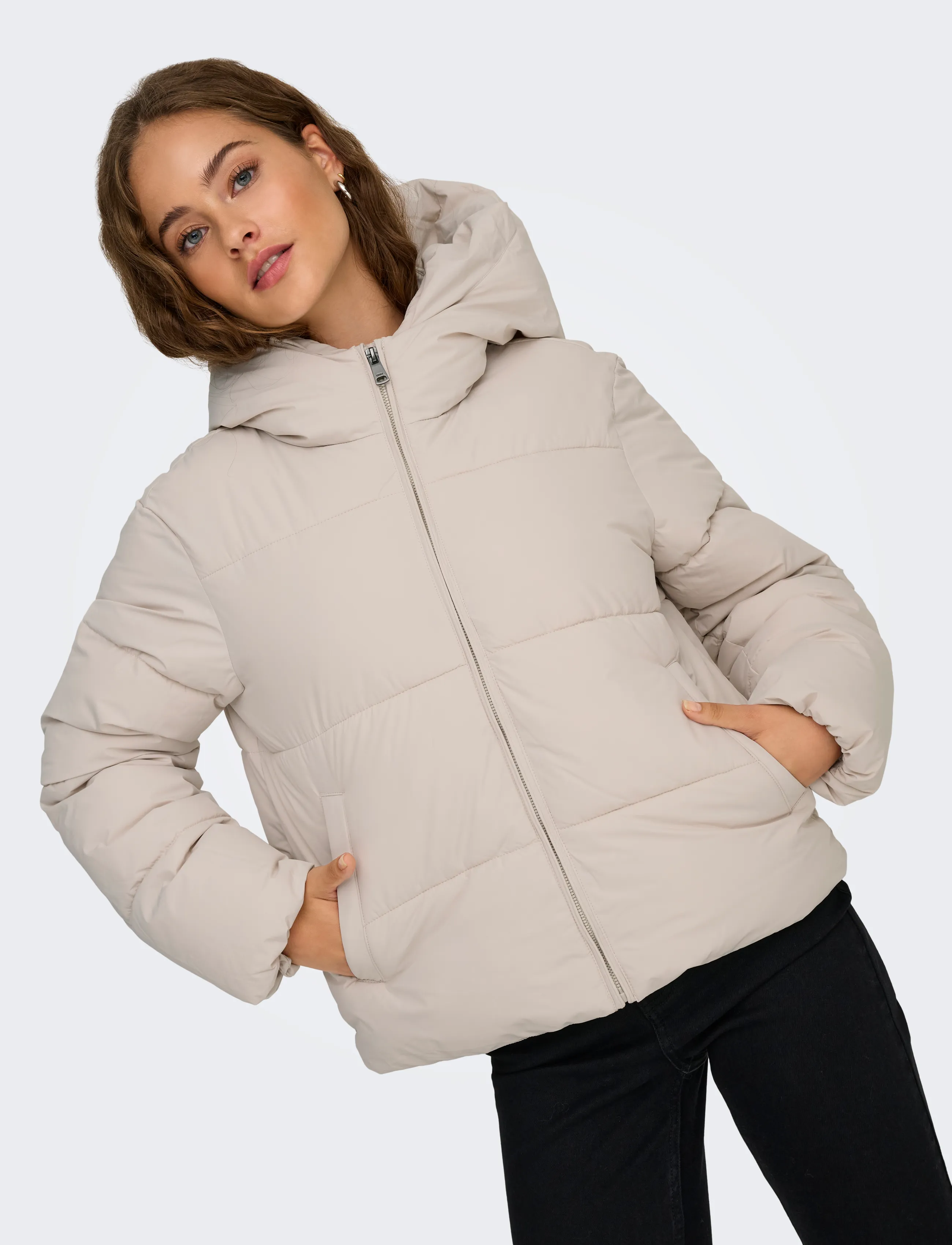 ONLY - ONLJUTA SHORT PUFFER OTW NOOS - frühlingsjacken - pumice stone - 5