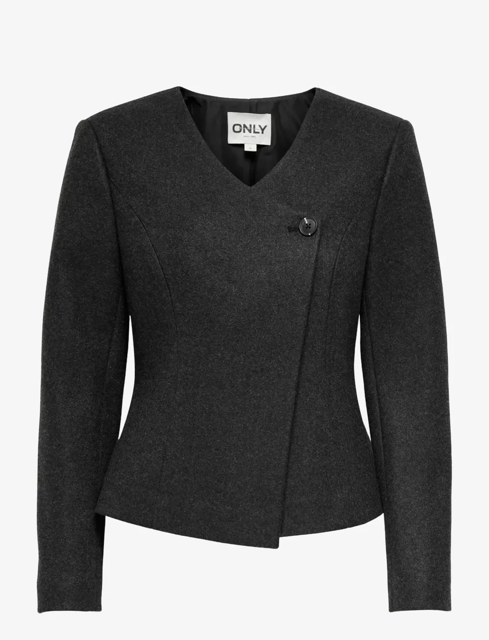 ONLY - ONLMAIKA L/S ASYM FIT JACKET PNT OX - zweireihige blazer - dark grey melange - 0