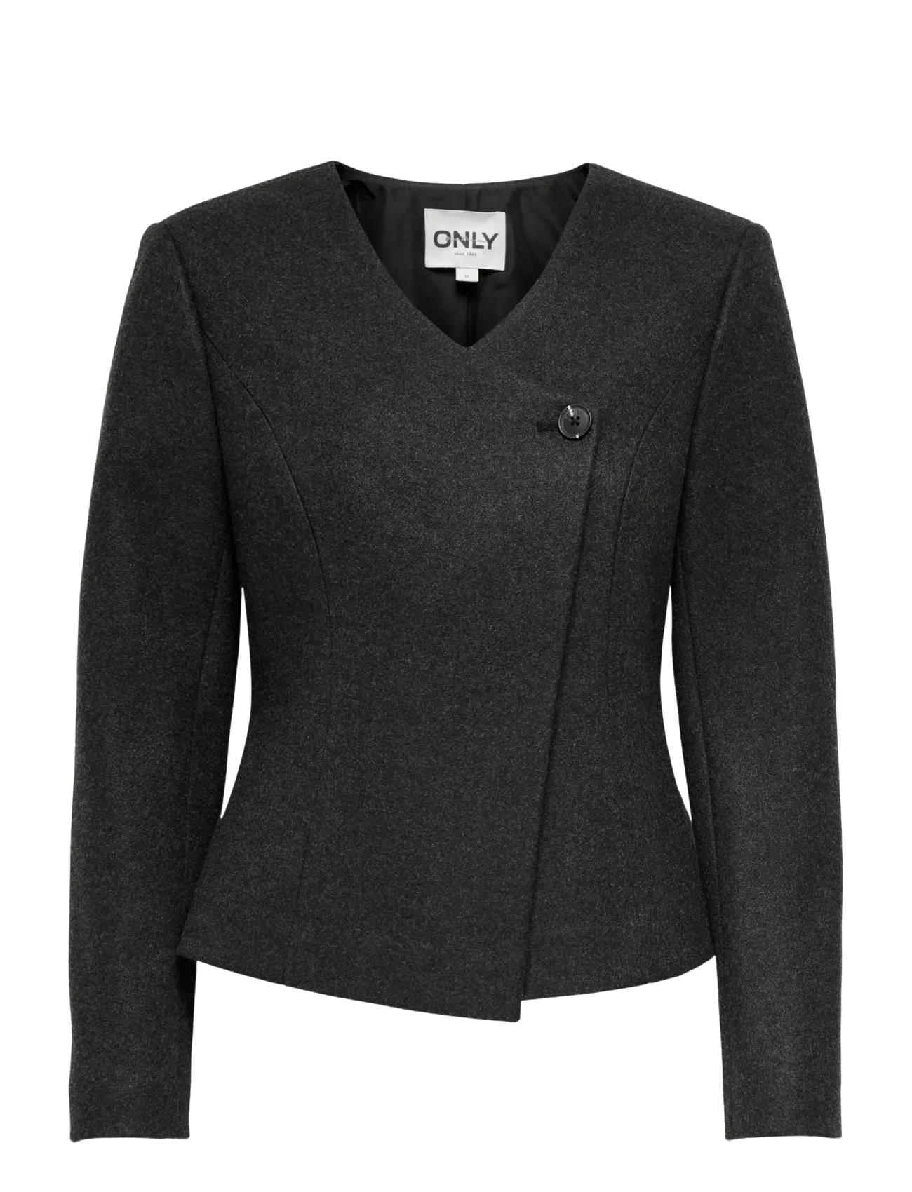 ONLY - ONLMAIKA L/S ASYM FIT JACKET PNT OX - vestes en laine - dark grey melange - 1