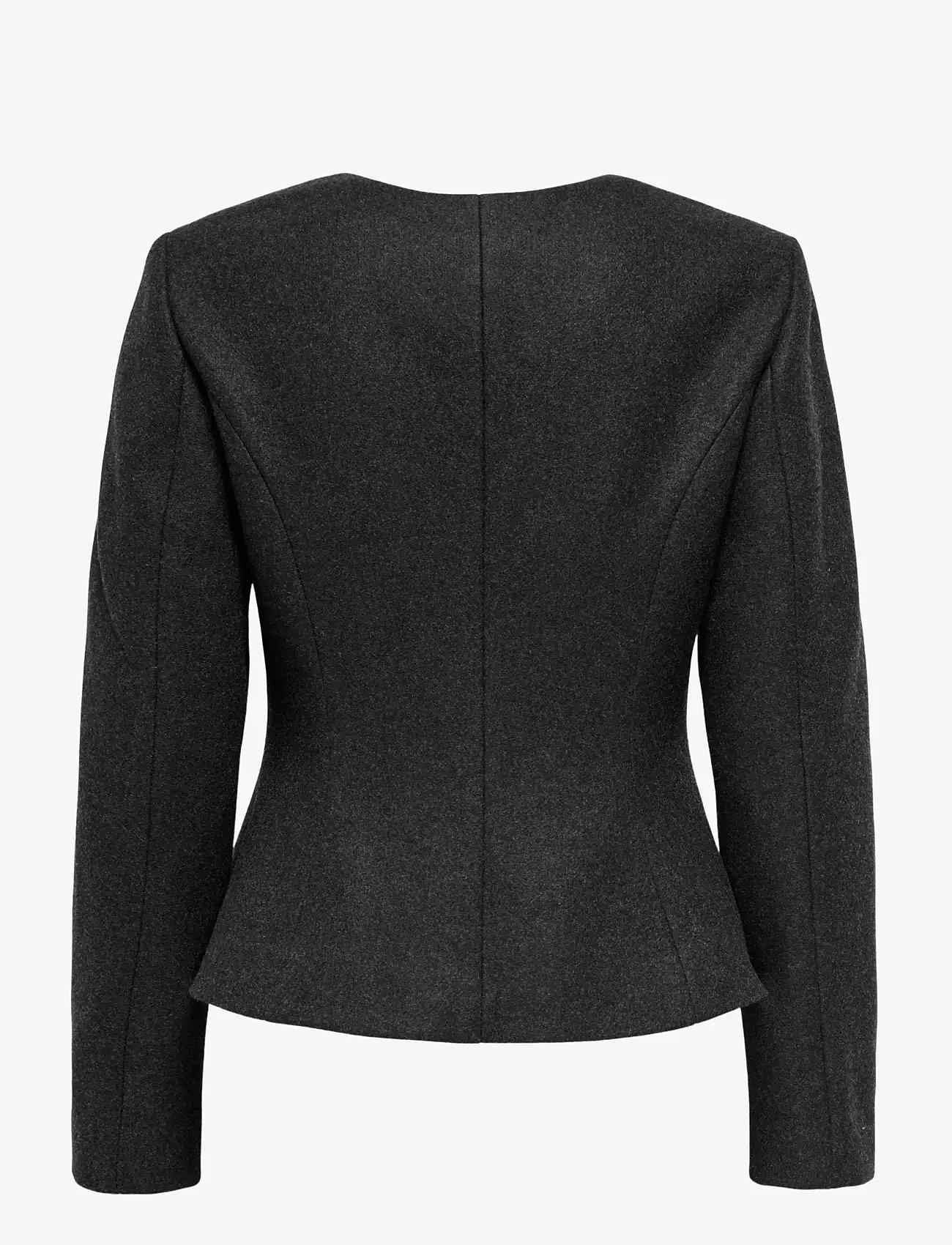 ONLY - ONLMAIKA L/S ASYM FIT JACKET PNT OX - wolljacken - dark grey melange - 1