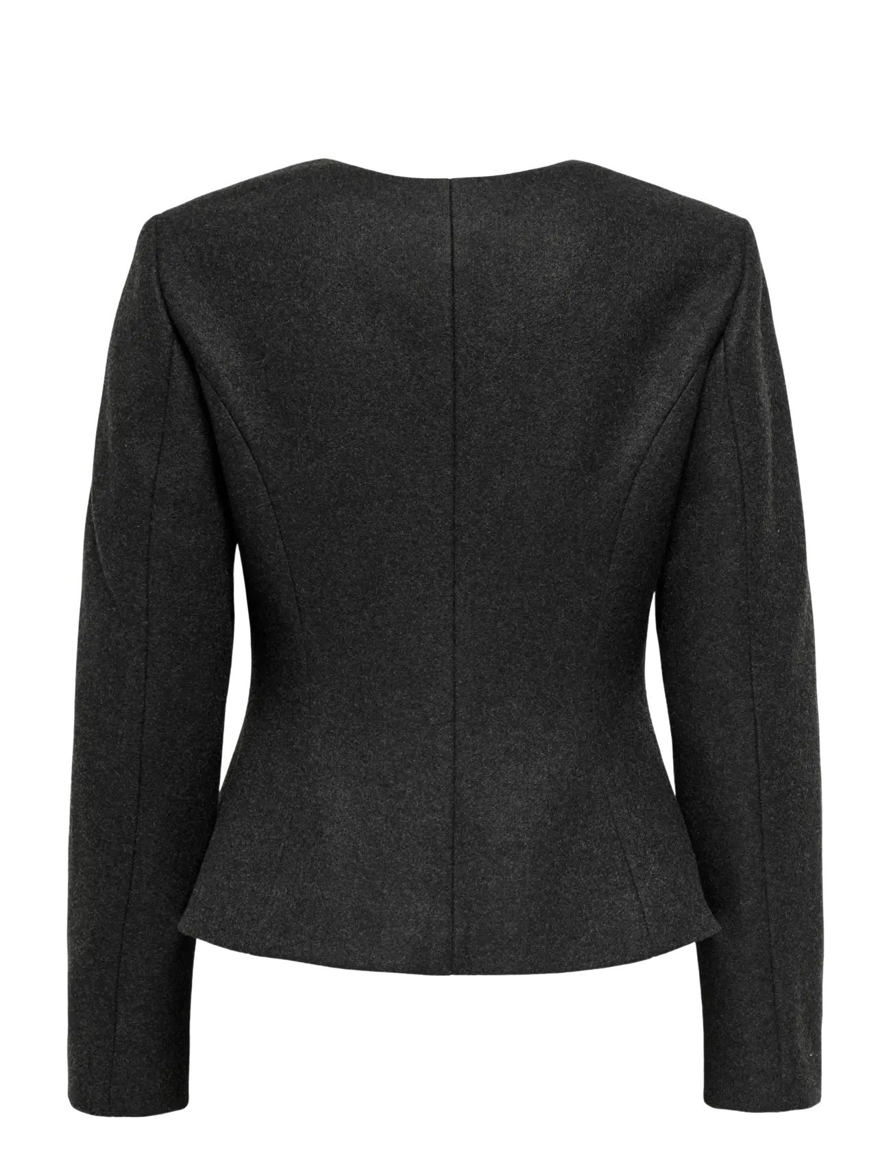 ONLY - ONLMAIKA L/S ASYM FIT JACKET PNT OX - lyhyet villakangastakit - dark grey melange - 2