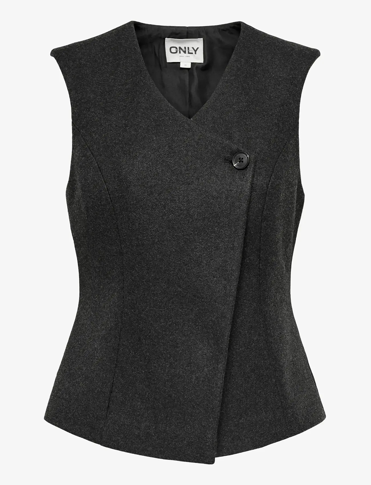 ONLY - ONLMAIKA ASYM FIT WAISTCOAT PNT OX - veste - dark grey melange - 0