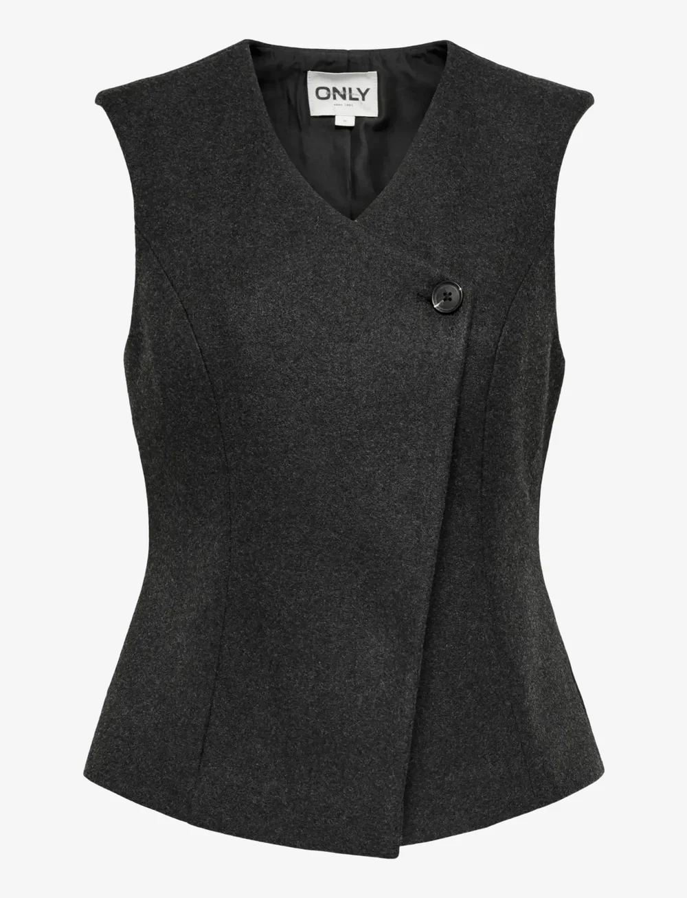 ONLY - ONLMAIKA ASYM FIT WAISTCOAT PNT OX - westen - dark grey melange - 0