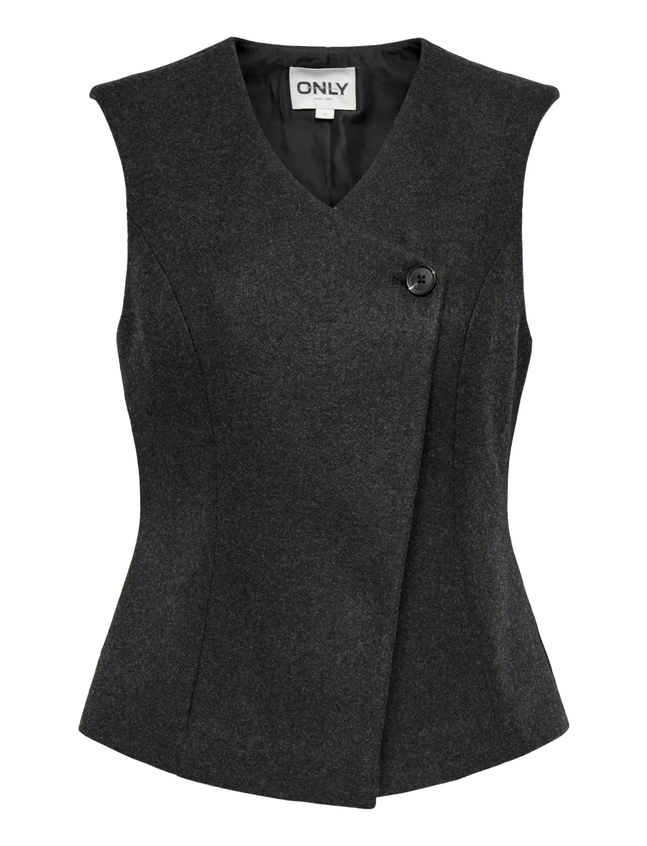 ONLY ONLMAIKA ASYM FIT WAISTCOAT PNT OX - Westen - DARK GREY MELANGE / grey