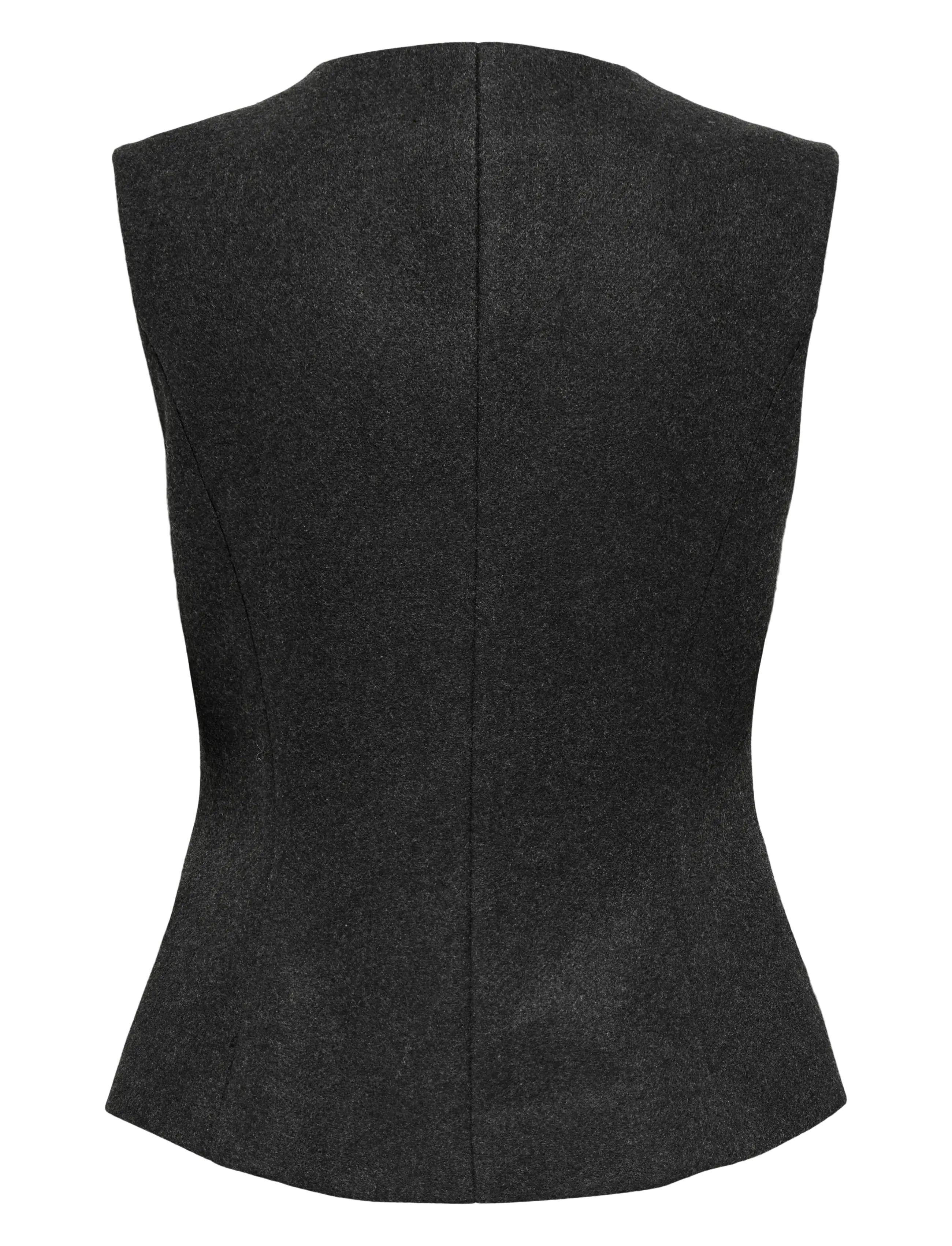 ONLY - ONLMAIKA ASYM FIT WAISTCOAT PNT OX - gilets - dark grey melange - 2