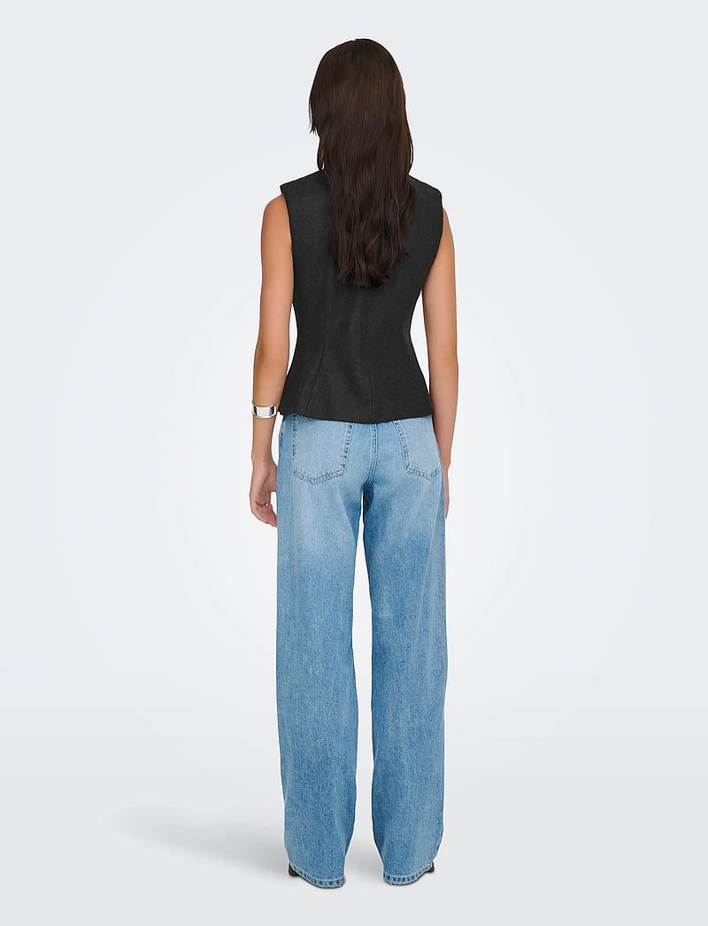 ONLY - ONLMAIKA ASYM FIT WAISTCOAT PNT OX - waistcoats - dark grey melange - 3