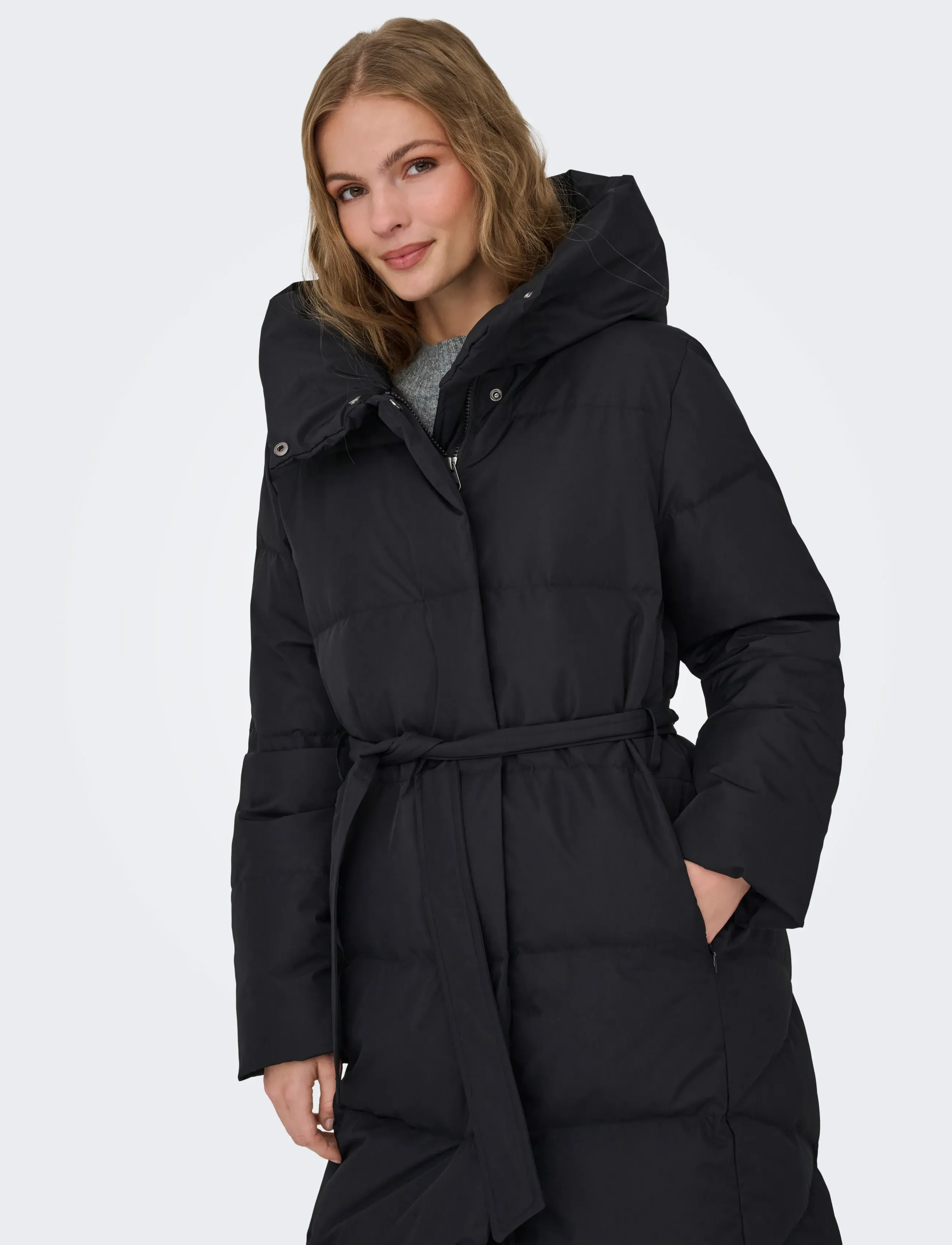 ONLY - ONLDAGMAR PUFFER BELT DOWN COAT OTW - black - 5