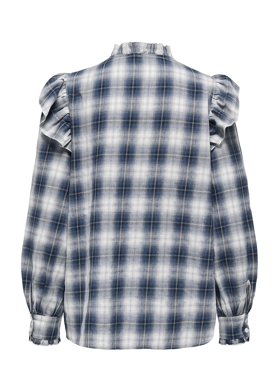 ONLY - ONLFIGA L/S FLOUNCE TOP WVN - pitkähihaiset kauluspaidat - cloud dancer - 2