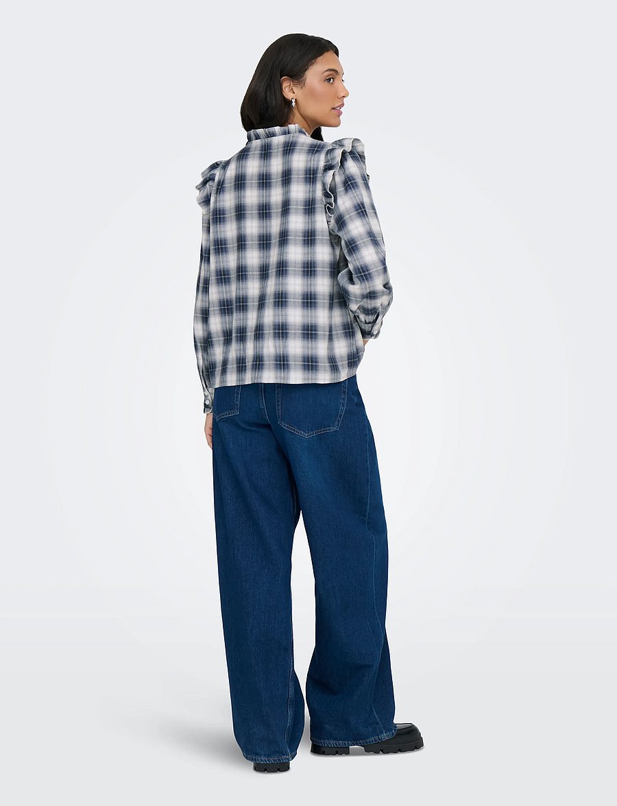 ONLY - ONLFIGA L/S FLOUNCE TOP WVN - pitkähihaiset kauluspaidat - cloud dancer - 3