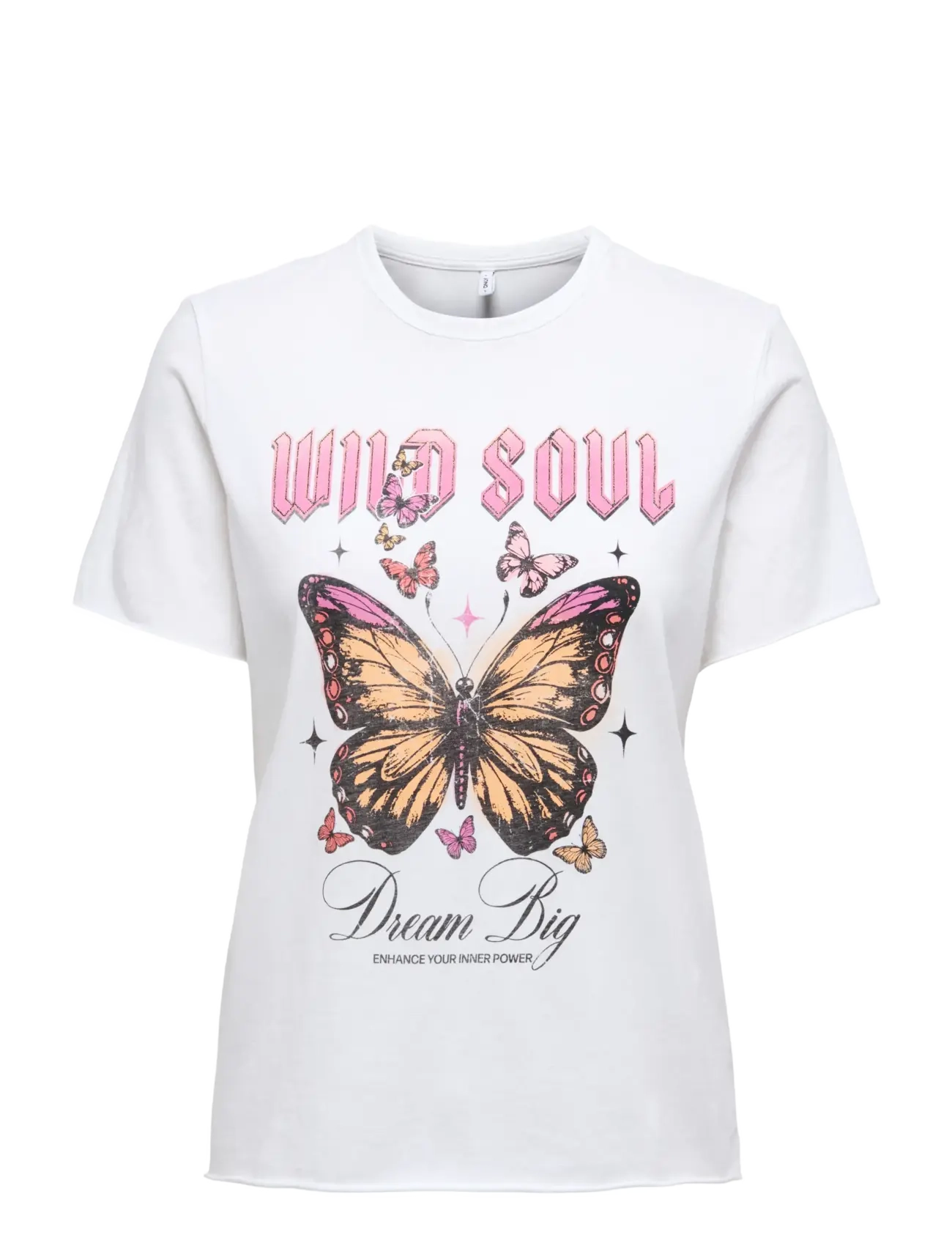ONLY ONLLUCY LIFE REG S/S PRINT TOP BOX CCJRS - T-Shirts & Tops - CLOUD DANCER / white