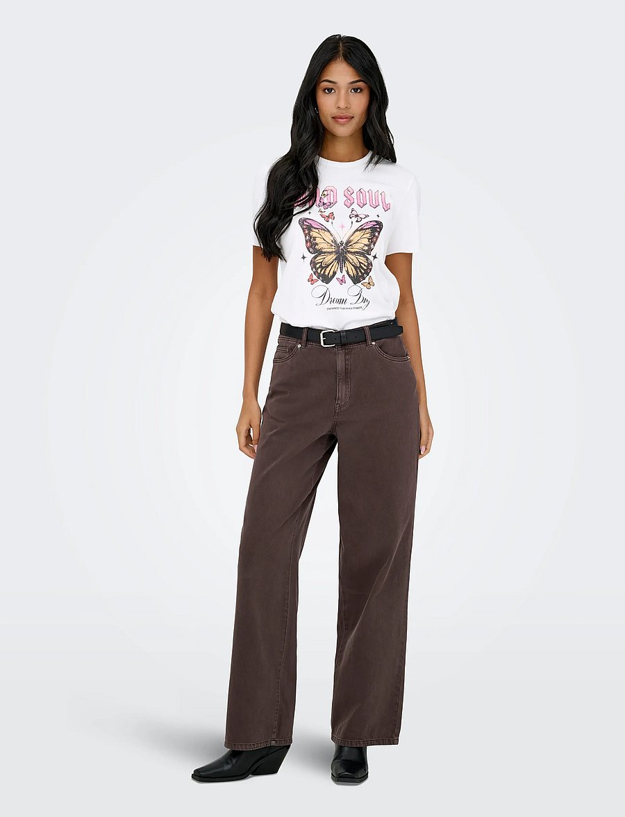 ONLY - ONLLUCY LIFE REG S/S PRINT TOP BOX CCJRS - t-shirts - cloud dancer - 4