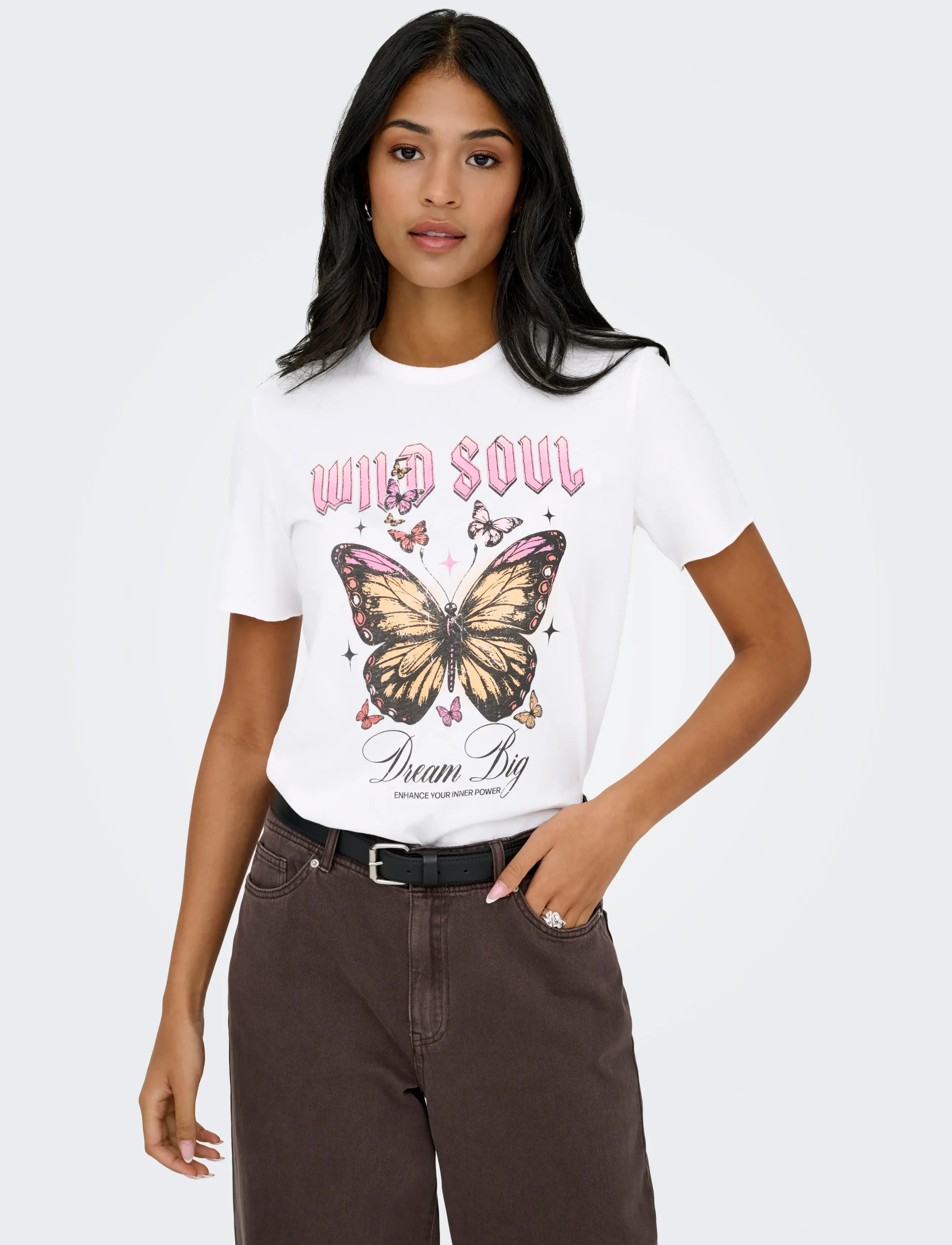 ONLY - ONLLUCY LIFE REG S/S PRINT TOP BOX CCJRS - t-shirts - cloud dancer - 5