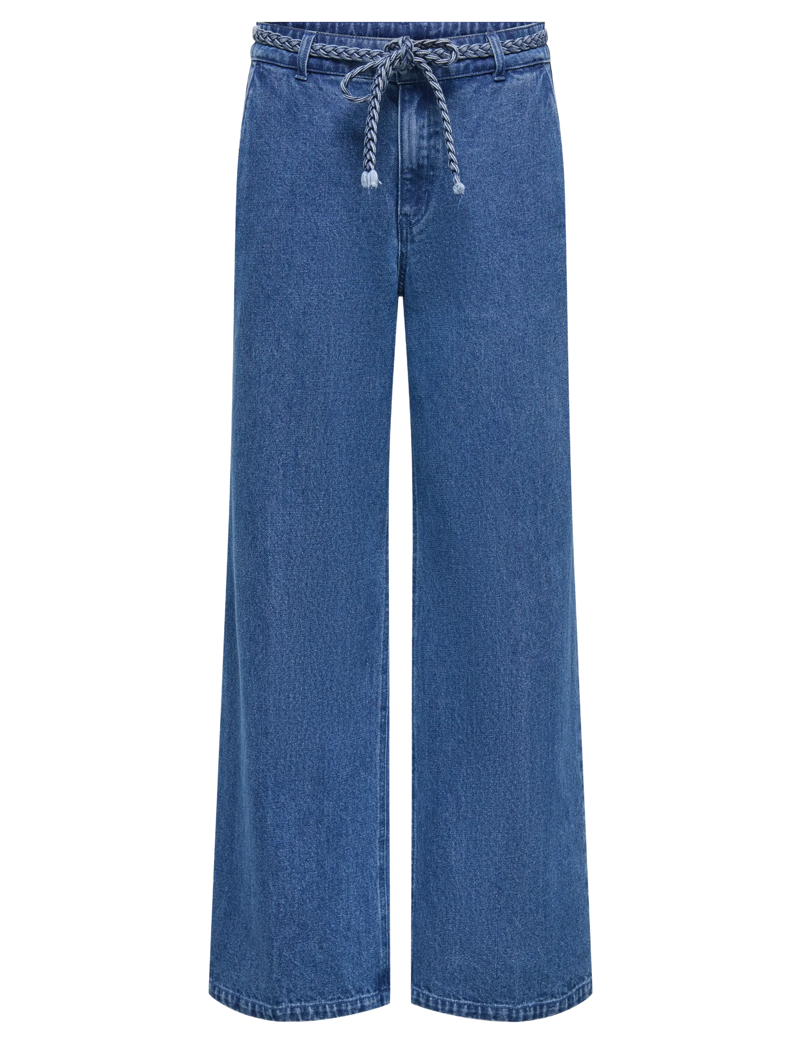 ONLY ONLARLENE HW BRAID WIDE DNM YOR - Jeans - MEDIUM BLUE DENIM / blue