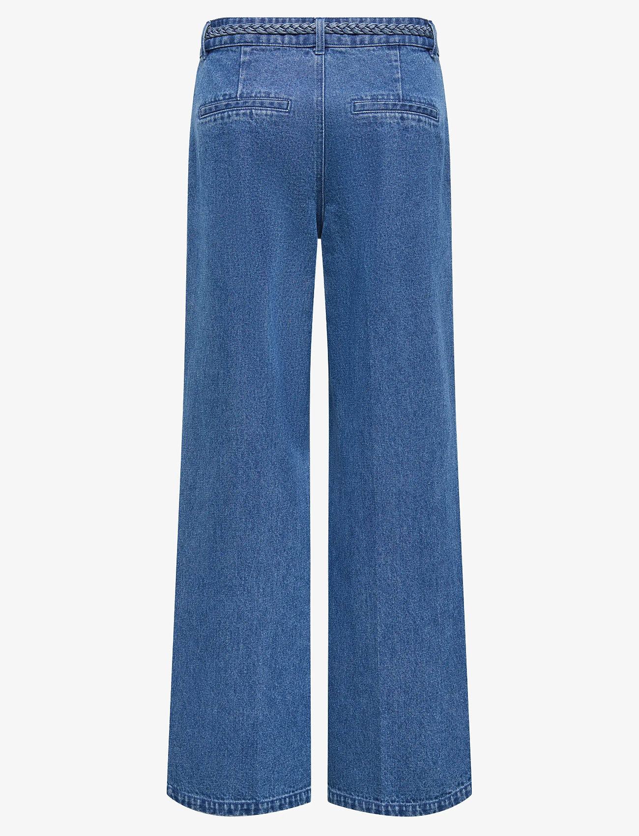 ONLY - ONLARLENE HW BRAID WIDE DNM YOR - wide leg jeans - medium blue denim - 2