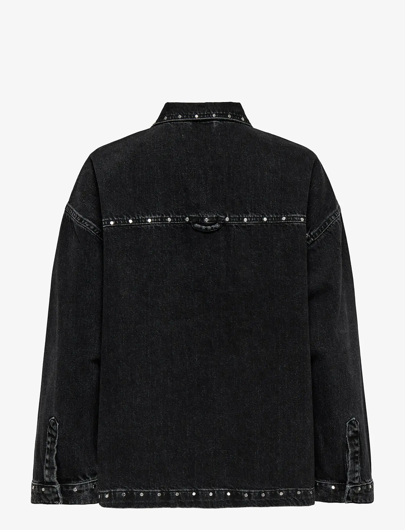 ONLY - ONLEMMIE L/S STUDDED DNM SHIRT AZG - jeansskjortor - washed black - 1